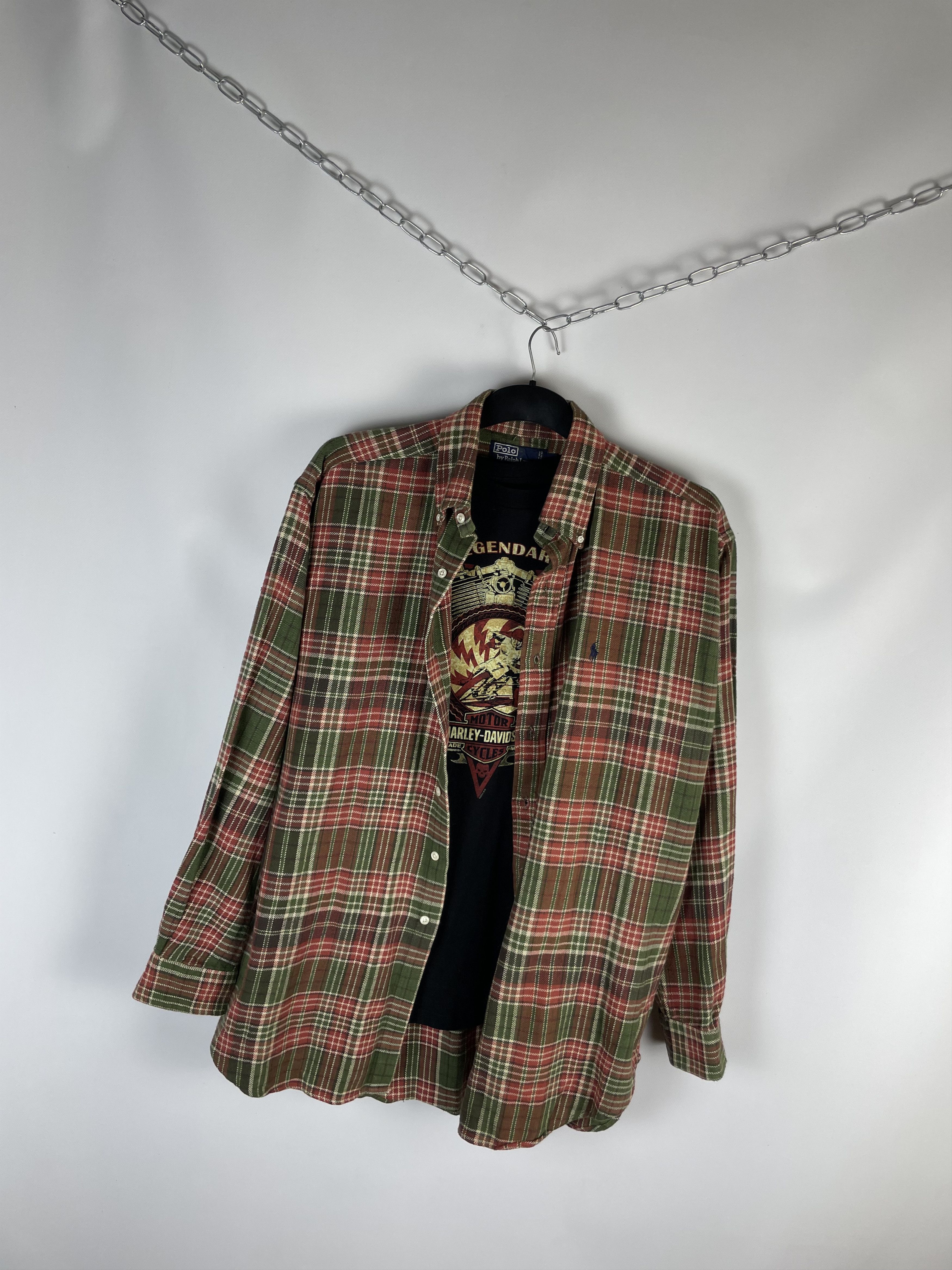 Flannel Flannel Polo Ralph Lauren Vintage Mens Shirt Size US L / EU 52-54 / 3 - 2 Thumbnail