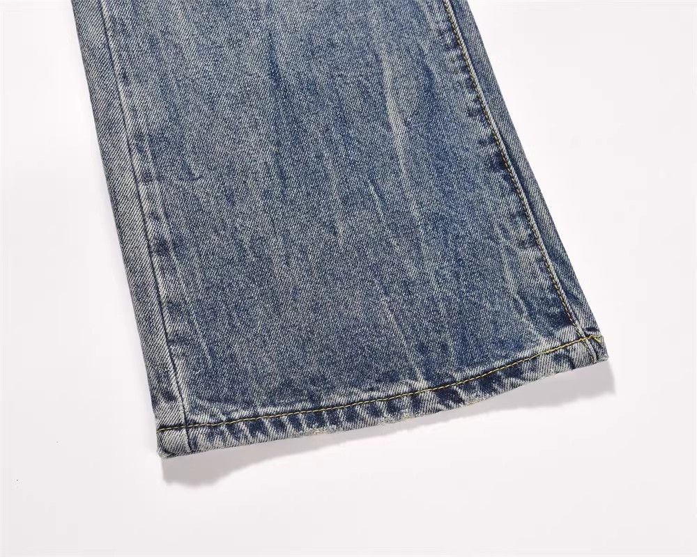 Japanese Brand × Jean Men's vintage washed distressed loose flared ripped jeans Size US 34 / EU 50 - 6 Thumbnail