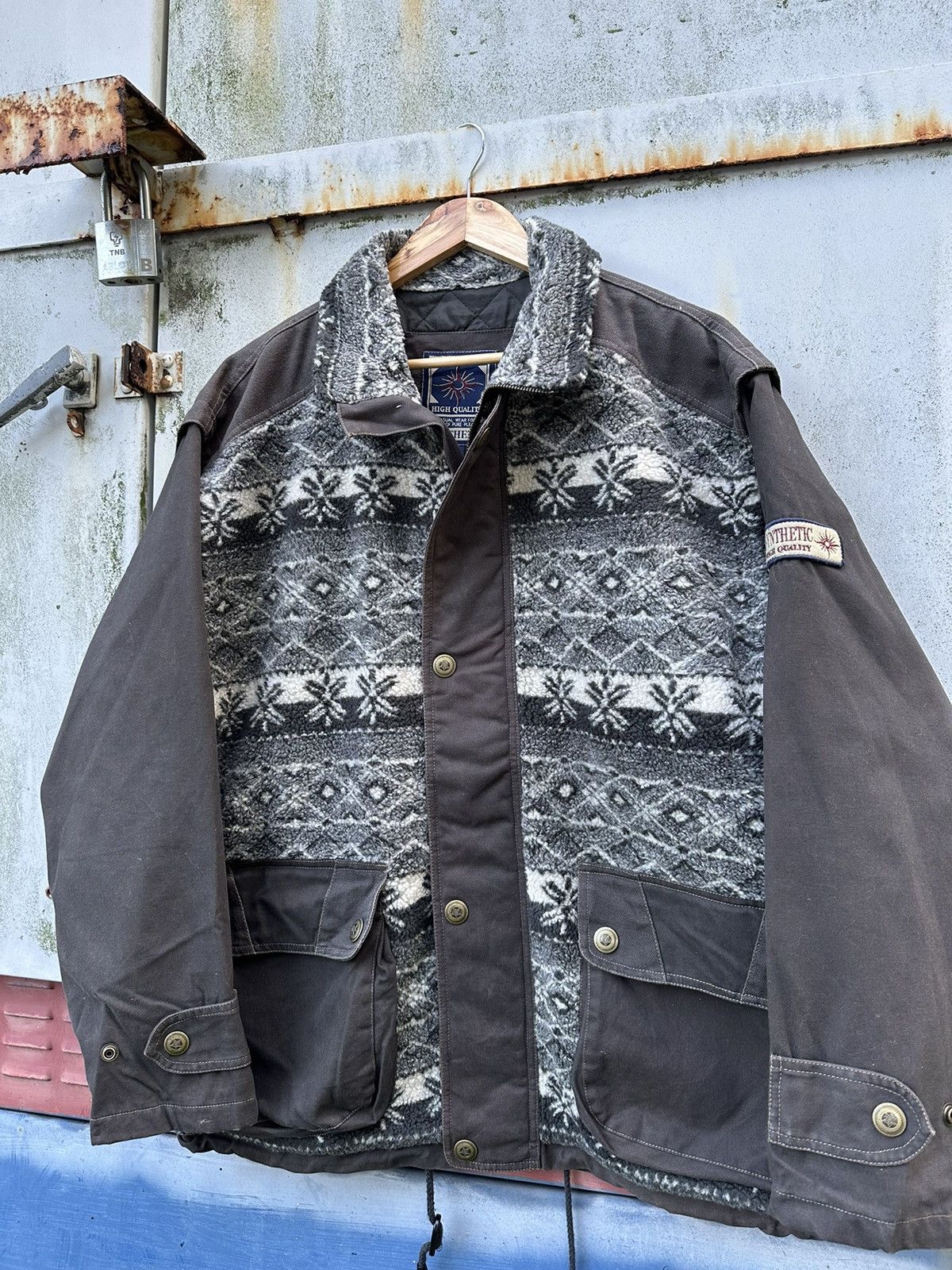 Vintage 👹Vintage SYNTHETIC BEAUTIFUL FLEECE UTILITY JACKET Size US XL / EU 56 / 4 - 5 Thumbnail