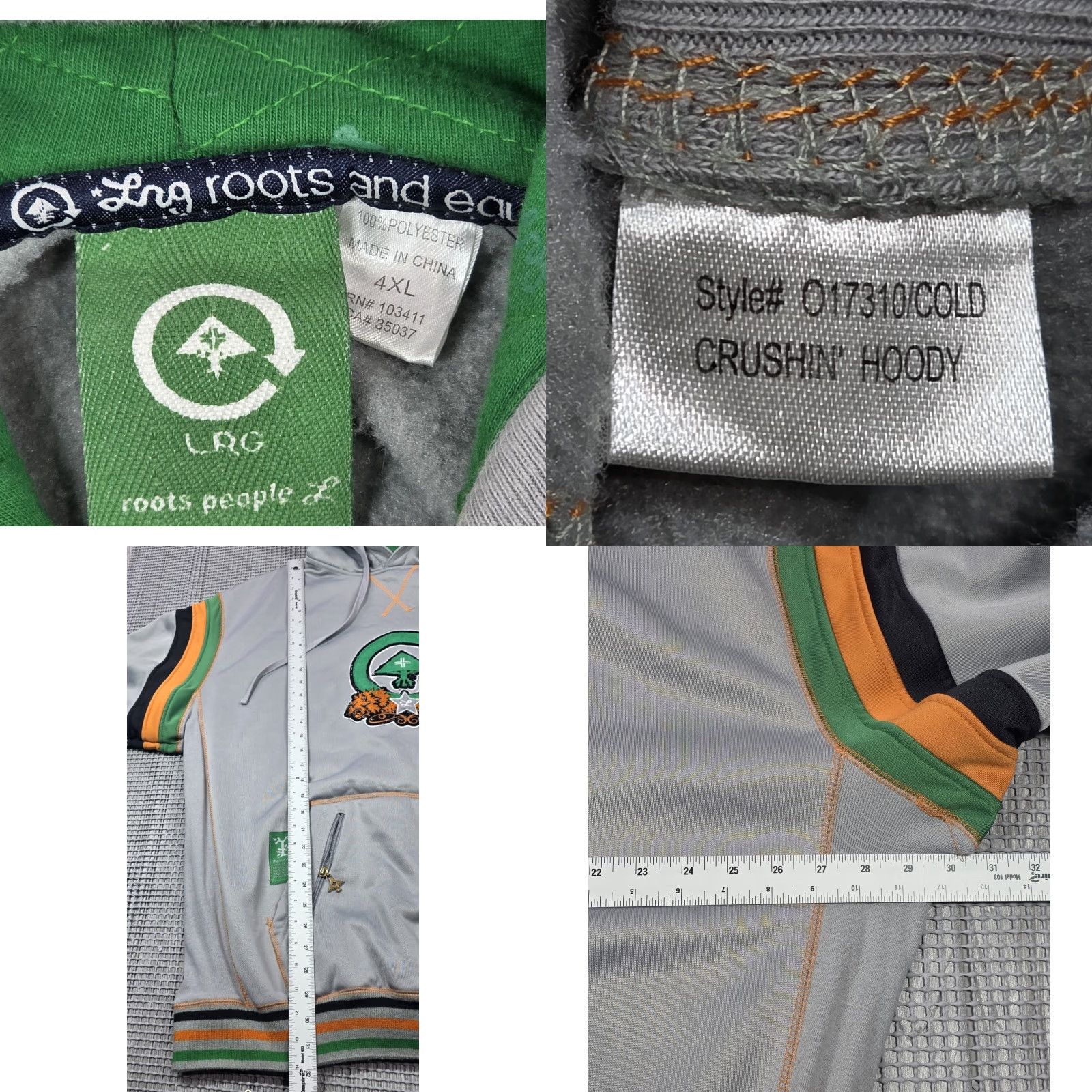 Roots VINTAGE LRG Roots Equipment Hooded Pullover Jacket 4XL Men Gray Knit Lions Rare Size US XXL / EU 58 / 5 - 10 Thumbnail