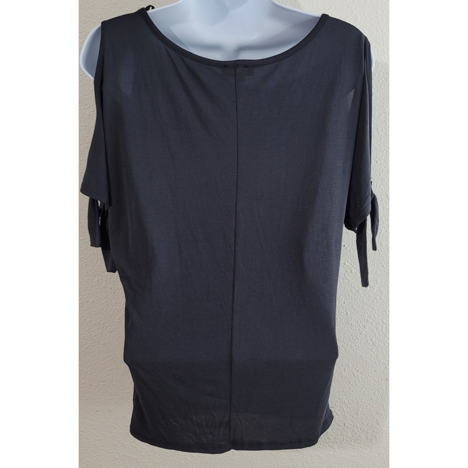 Other Love J Charcoal Gray Black Cold Shoulder With Ties Top Small Size S / US 4 / IT 40 - 3 Thumbnail