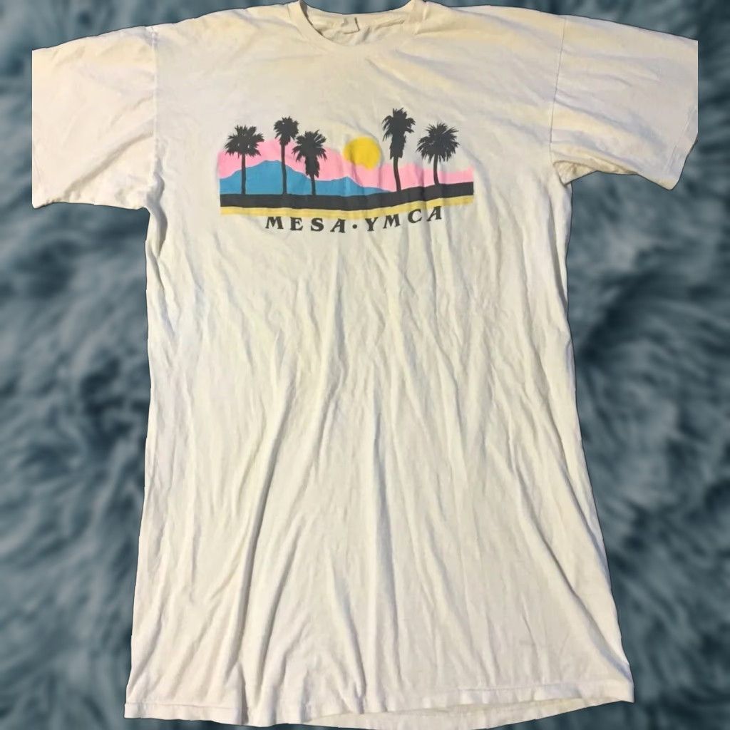 Vintage VINTAGE Mesa Arizona YMCA Sleeping Shirt 80s Desert USA White One Size Unisex Adults Single Stitch Size US M / EU 48-50 / 2 - 1 Thumbnail
