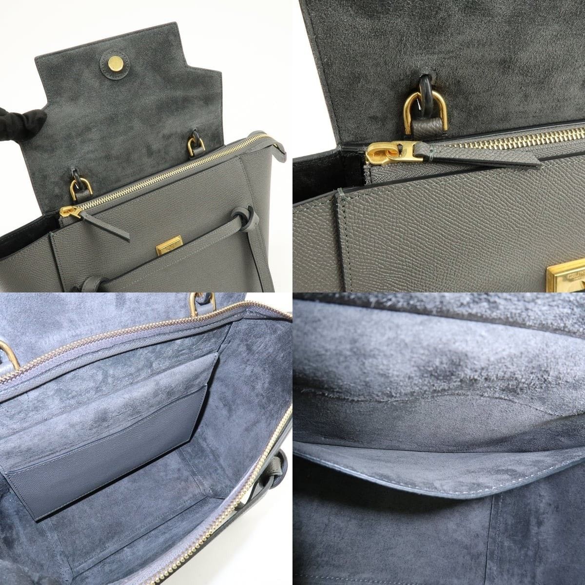 Celine Celine Belt Bag Calfskin Top Handle Gray Size ONE SIZE - 7 Thumbnail