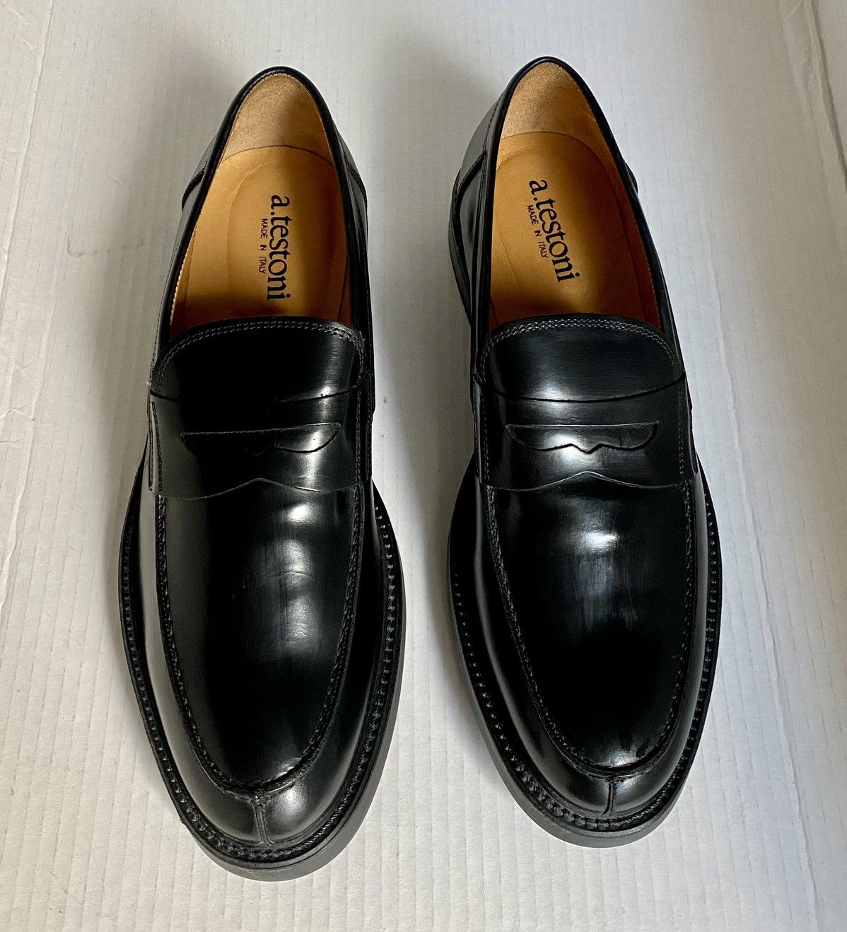 Testoni a.testini 🇮🇹 black abrasivato calf diamante sole loafer NEW Size US 11 / EU 44 - 1 Thumbnail