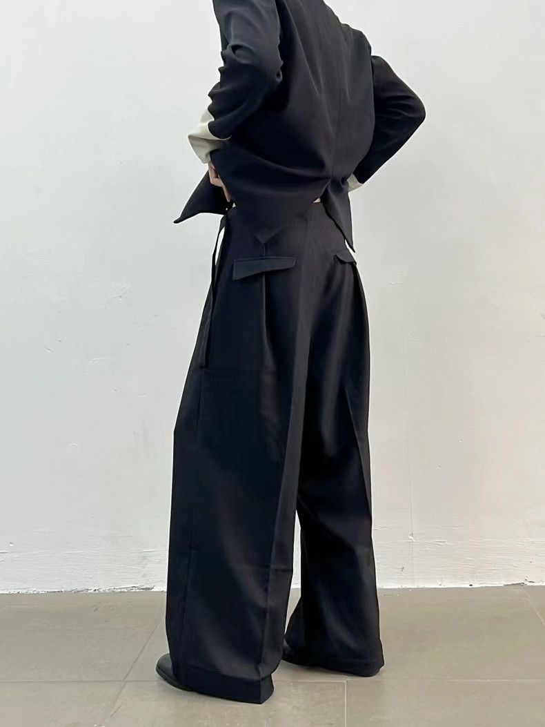Vintage Black retro wrap pants trousers Size US 32 / EU 48 - 7 Thumbnail