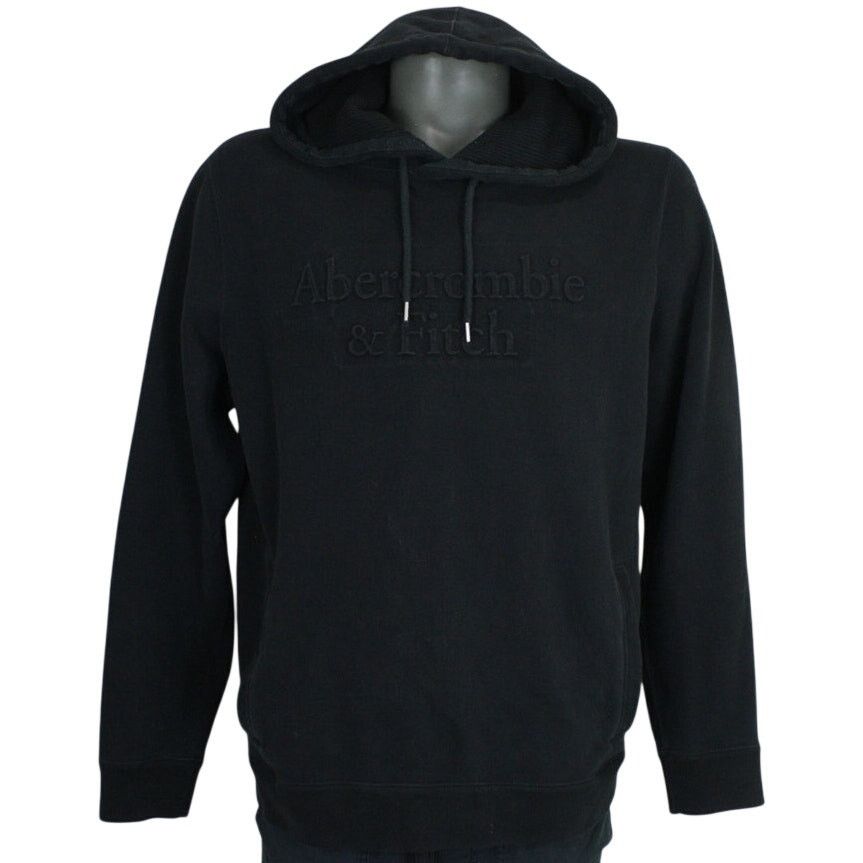 Abercrombie & Fitch Abercrombie Fitch Hoodie Large Black Embossed Logo Pullover Size US L / EU 52-54 / 3 - 1 Thumbnail