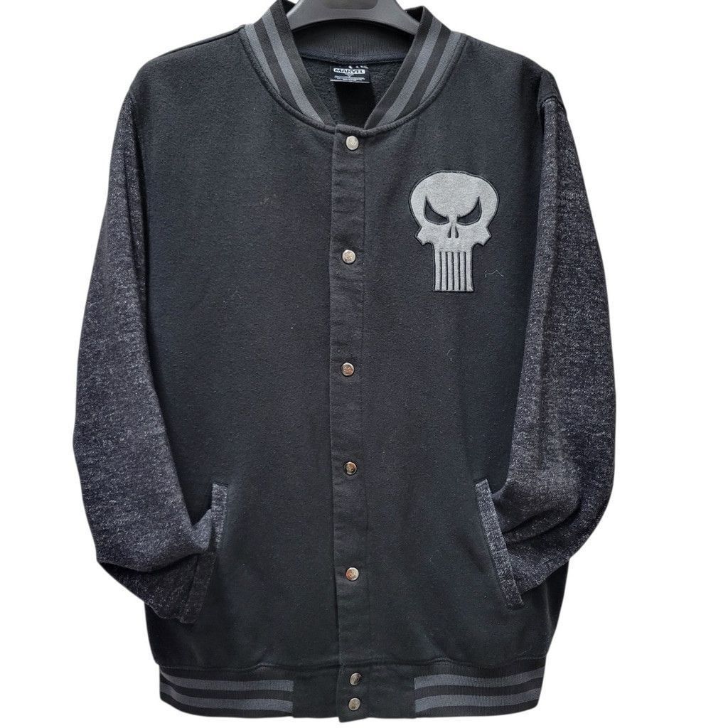 Marvel Comics Marvel Punisher Jacket Adult Medium BlackVarsity Snap Skull Size US M / EU 48-50 / 2 - 1 Thumbnail