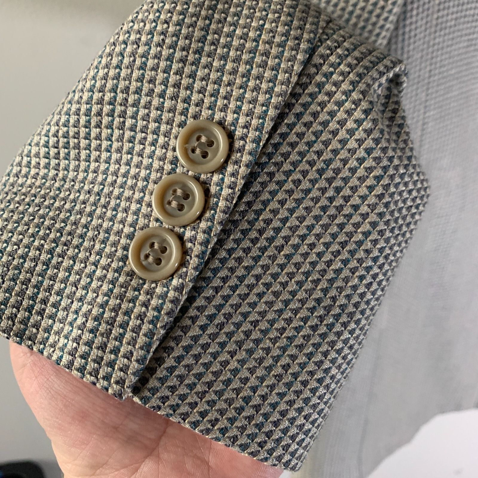 Pierre Balmain PIERRE BALMAIN Paris Mens Blazer Jacket Sz 42 Micro Plaid Ch Size 42R - 6 Thumbnail