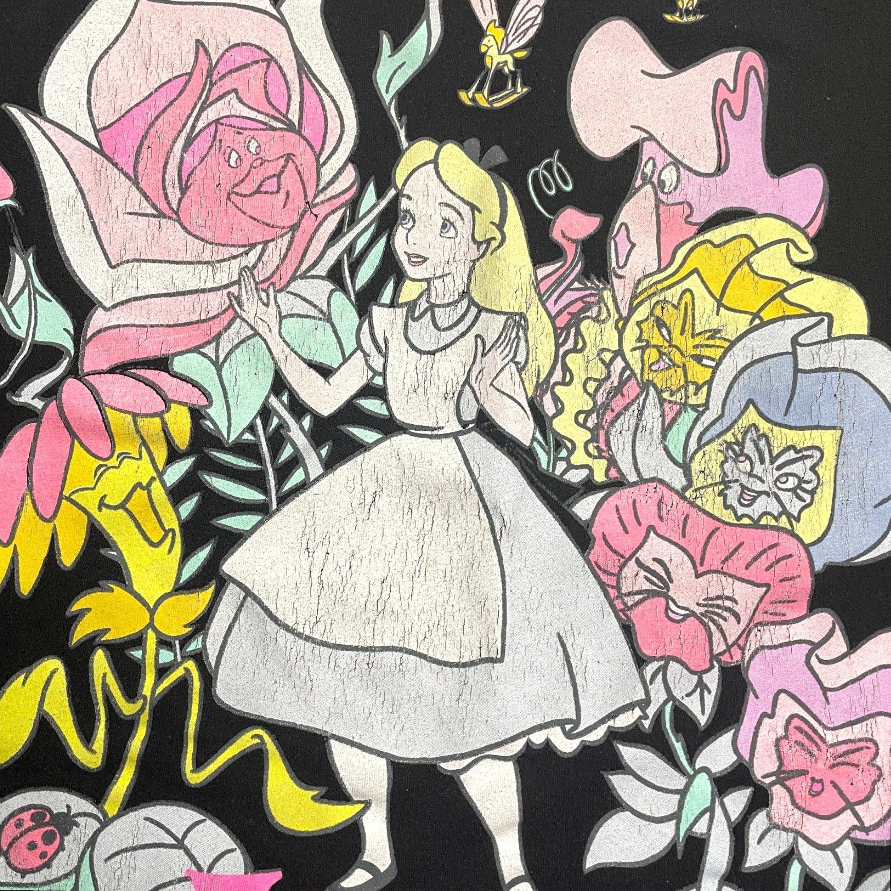 Disney Disney Alice In Wonderland Graphic T-Shirt Womens XL Black Crew Neck Casual Tee Size XL / US 12-14 / IT 48-50 - 4 Thumbnail