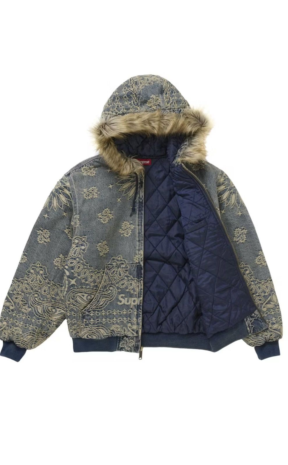 Supreme Supreme SS25 Bandana Jacquard Denim Hooded Work Jacket