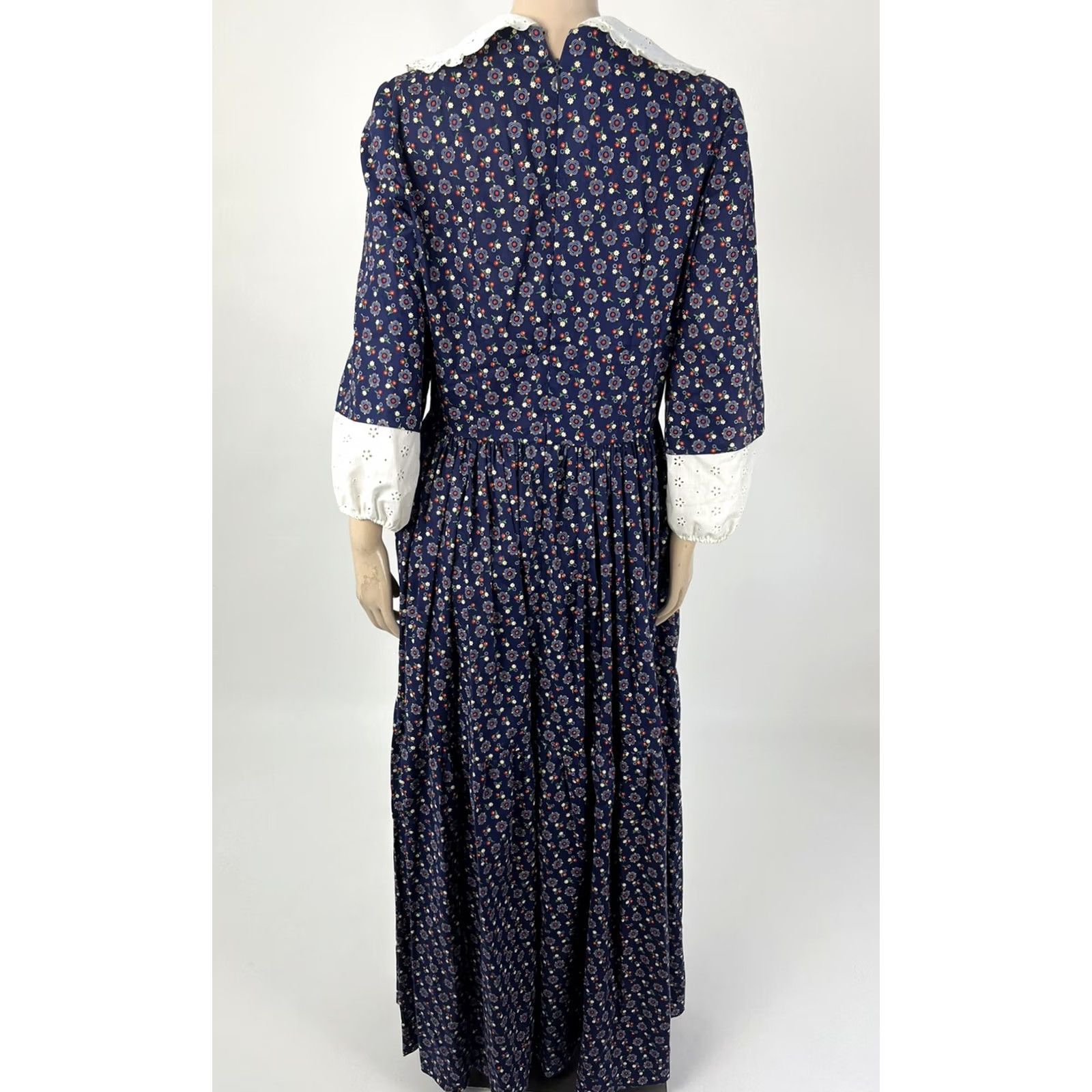 Vintage VINTAGE 70's Handmade Women's Dress Floral Maxi Prairie Bohemian Cottagecore Blue S Size 4XL / US 24-26 - 6 Thumbnail