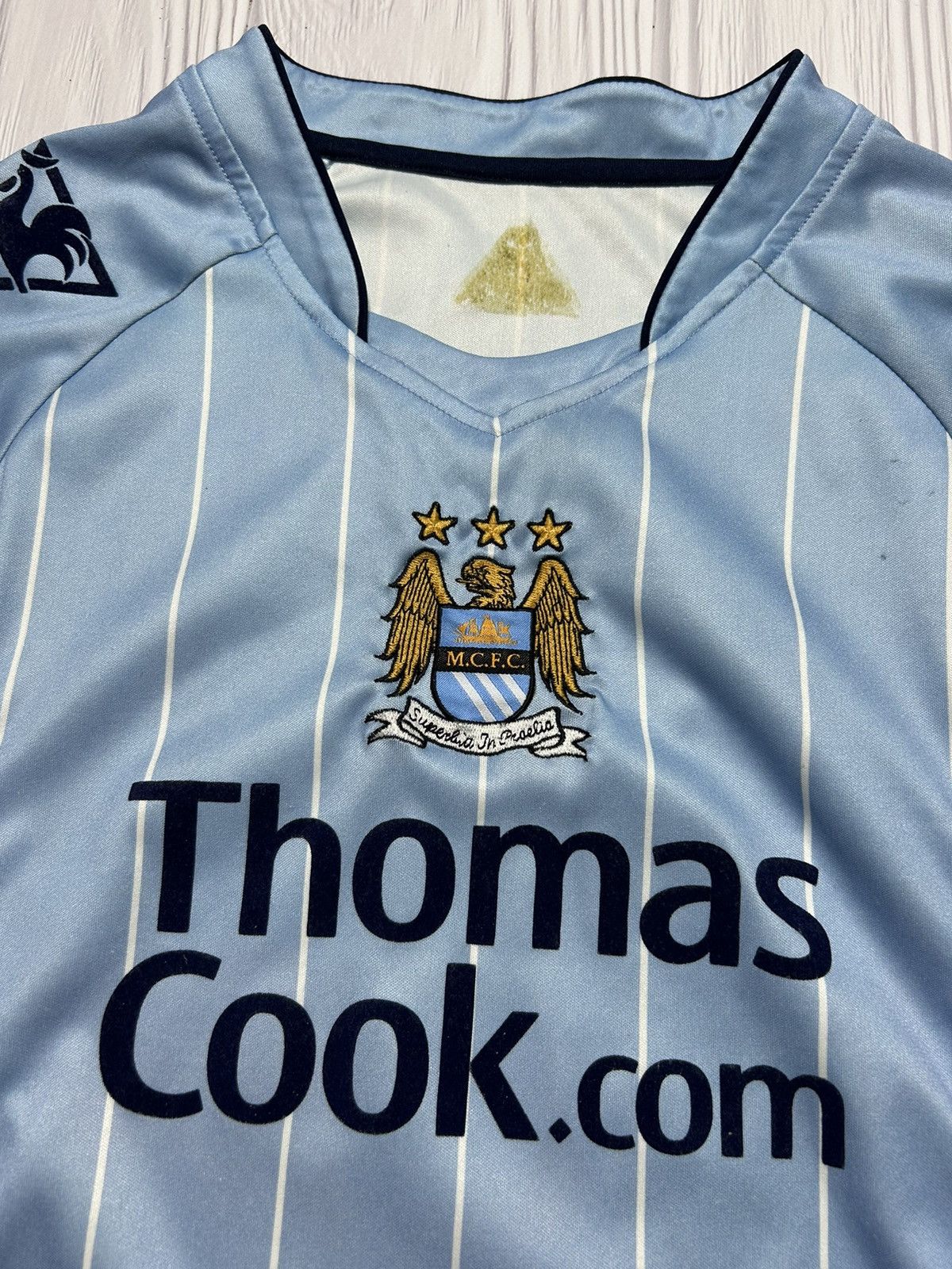 Le Coq Sportif Manchester City 2007 2008 Home Soccer Jersey Football Shirt Size US S / EU 44-46 / 1 - 7 Thumbnail