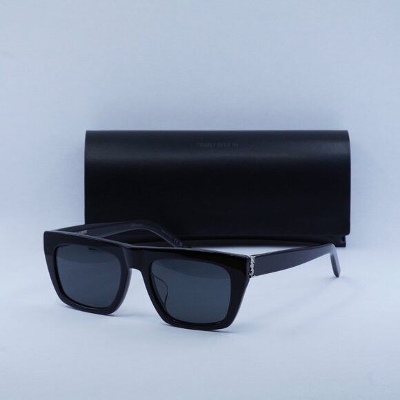 Saint Laurent SLM140 003 Sunglasses Havana Rectangle Frame, Grey Lenses Saint Laurent SLM40/FN Square Sunglasses in Havana Brown  main image 4