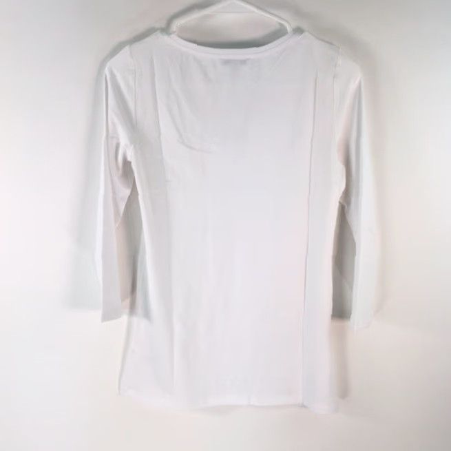 Vintage DAILY RITUAL Womens Tunic T-Shirt V Neck Solid White Size Medium Casual Size M / US 6-8 / IT 42-44 - 2 Thumbnail