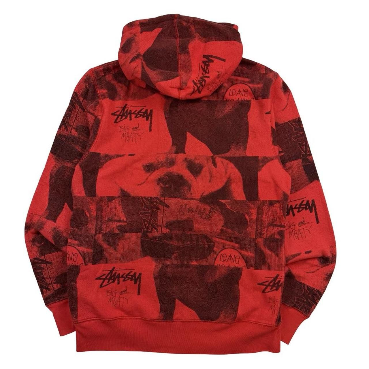 Stussy Vintage 2000s Stussy Bull Dog Zip Up Hoodie Red - Medium Size US M / EU 48-50 / 2 - 2 Thumbnail