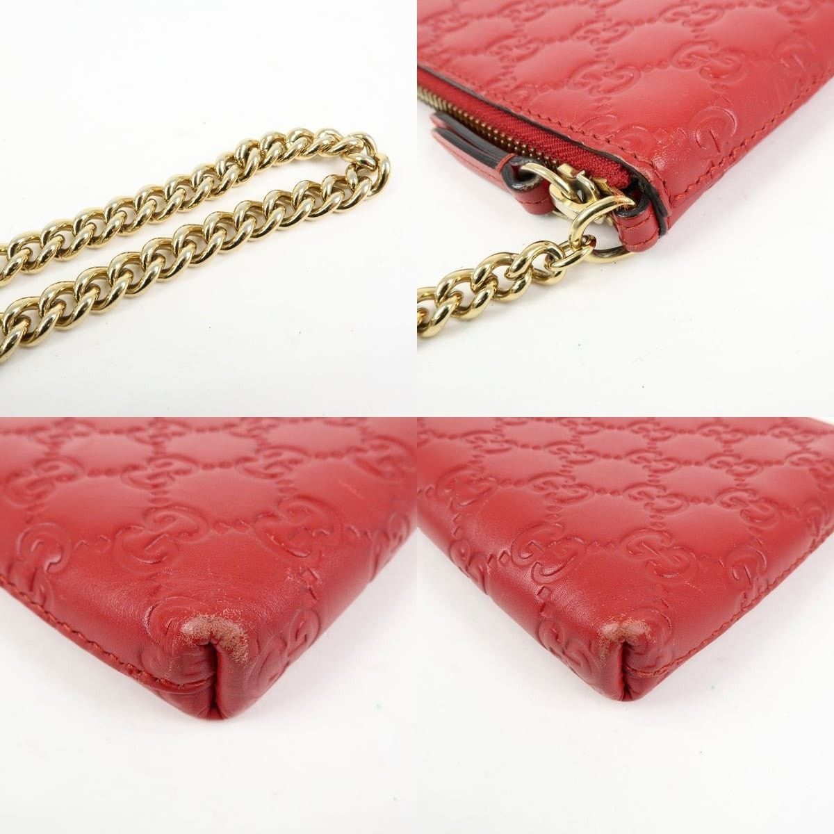 Gucci Gucci Guccissima Leather Chain Shoulder Bag Red Size ONE SIZE - 4 Thumbnail