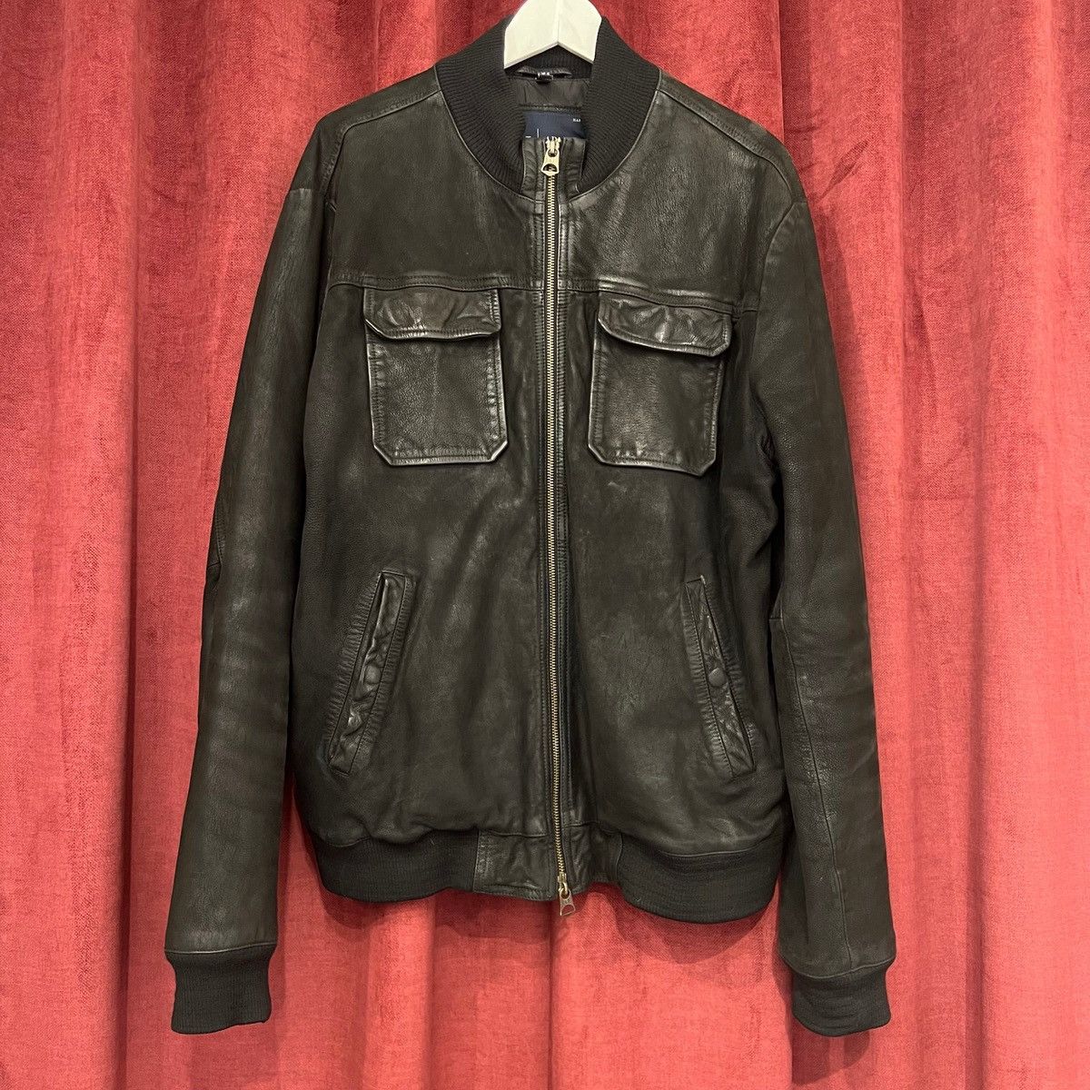 Armani Armani Black Leather Jacket Size US L / EU 52-54 / 3 - 1 Thumbnail