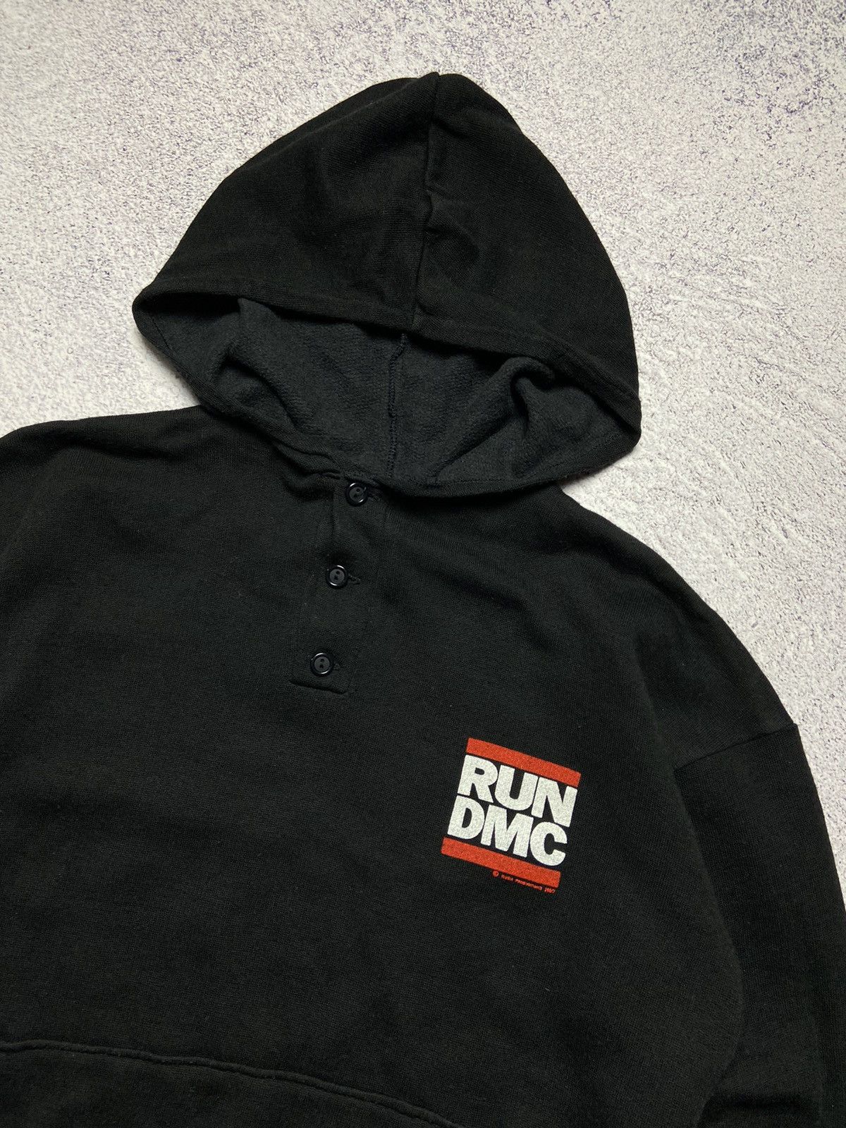 Rap Tees Vintage 80s RUN DMC Rap Hoodie Rare Hip Hop Y2K Style Gang Size US S / EU 44-46 / 1 - 3 Thumbnail
