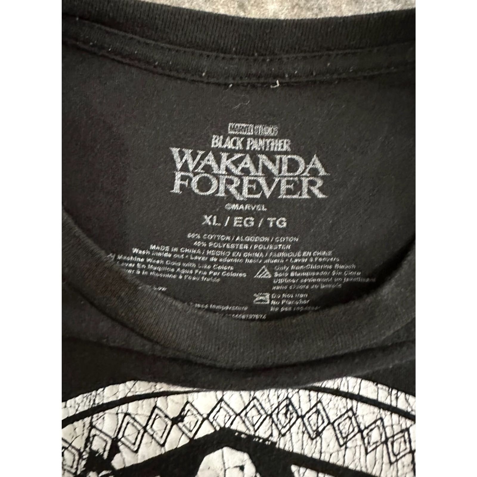 Vintage Marvel Black Panther Wakanda Forever Mens Black XL Short Sleeve T-Shirt Size US XL / EU 56 / 4 - 2 Thumbnail