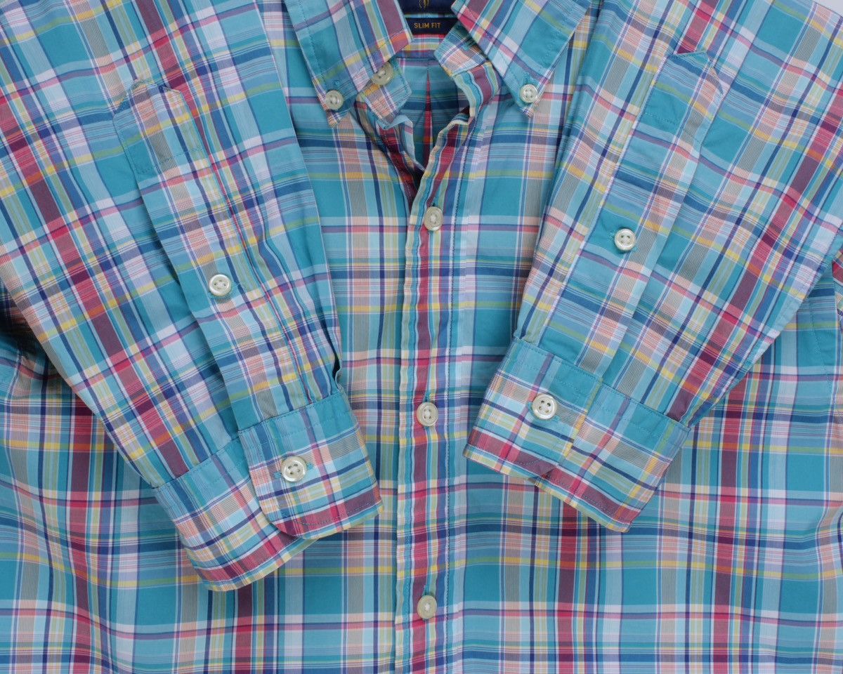 Polo Ralph Lauren × Ralph Lauren RALPH LAUREN Multicolor Plaid Button Long Sleeve Slim Shirt Size US M / EU 48-50 / 2 - 4 Thumbnail