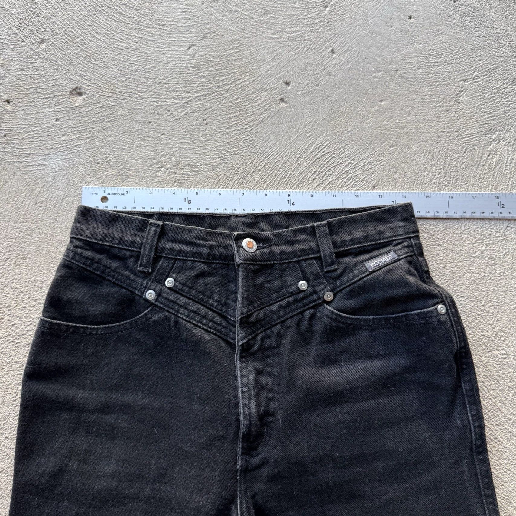 Vintage VINTAGE Rockies Jeans Womens 7 Denim Western Straight Fit 29in Inseam Black 80s 90s USA Womens Size 28" / US 6 / IT 42 - 7 Thumbnail