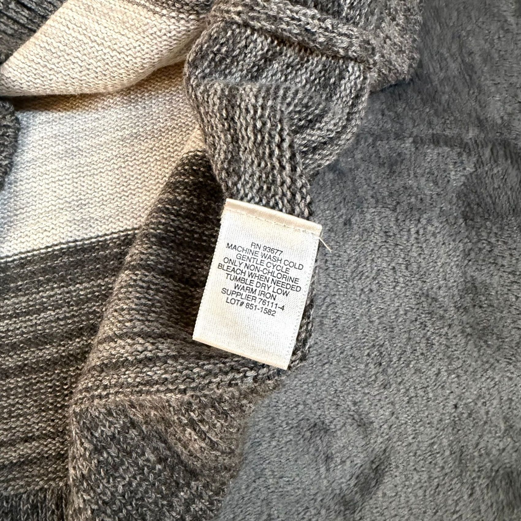 Liz Claiborne Liz Claiborne Striped Crew Neck Cotton Sweater Gray Yellow Womens M Size M / US 6-8 / IT 42-44 - 4 Thumbnail