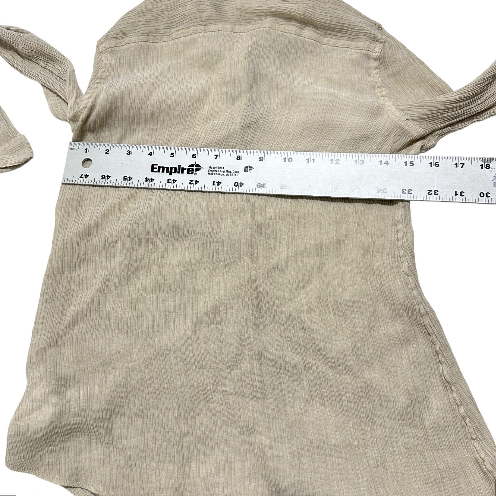 Express VINTAGE Express Blouse Women S Beige Button Up Lightweight Office Career Size S / US 4 / IT 40 - 5 Thumbnail
