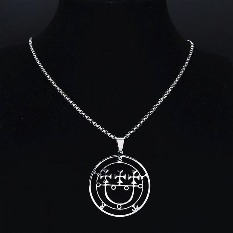 Jewelry Sigeal Sigil De Lucifer Pendant Necklace Emblem Talisman Size ONE SIZE - 2 Thumbnail