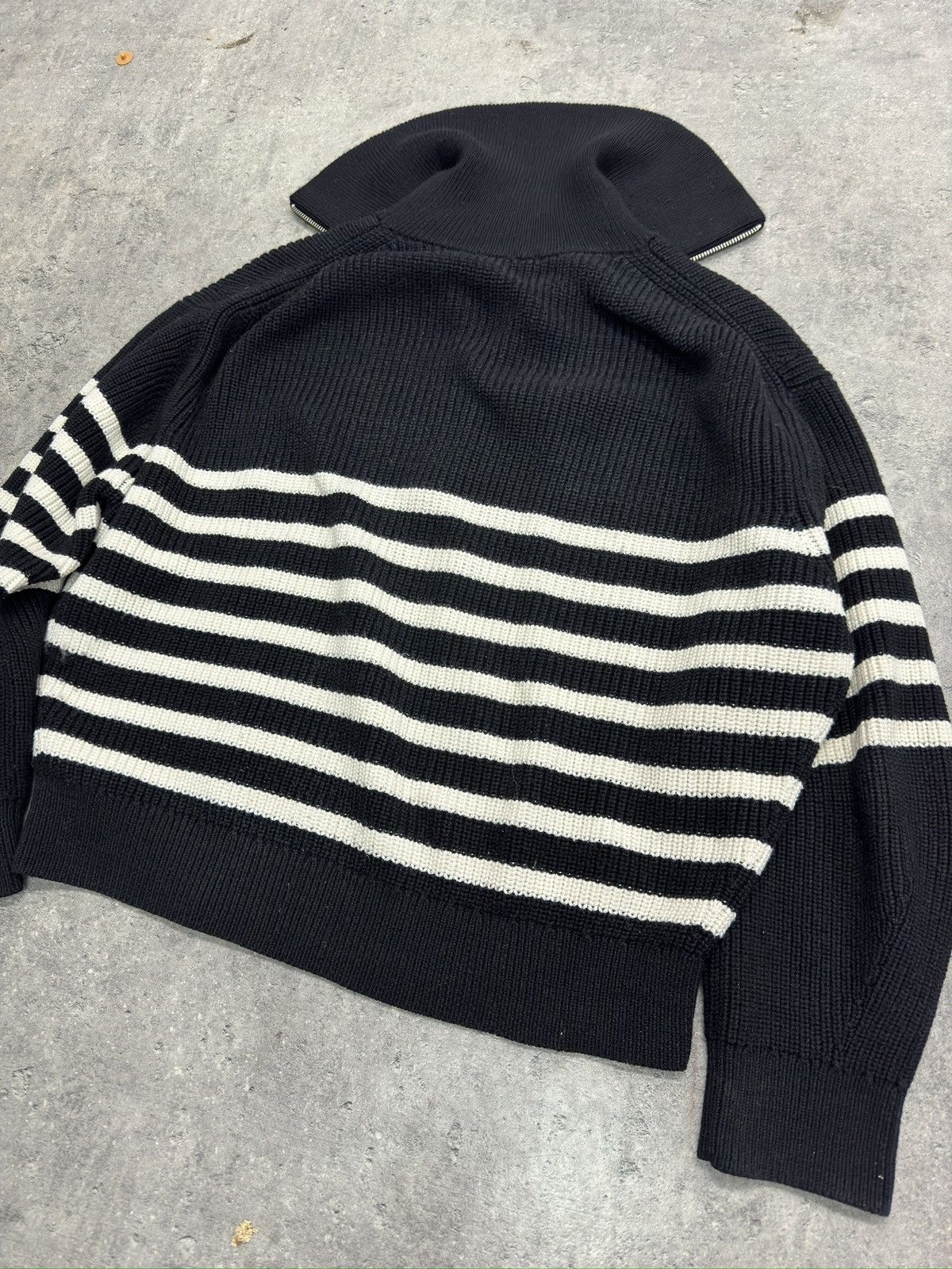Cos CROPPED COS WOOL BLEND SWEATER KNIT BOXY COLLAR ZIP STRIPED Size US M / EU 48-50 / 2 - 7 Thumbnail