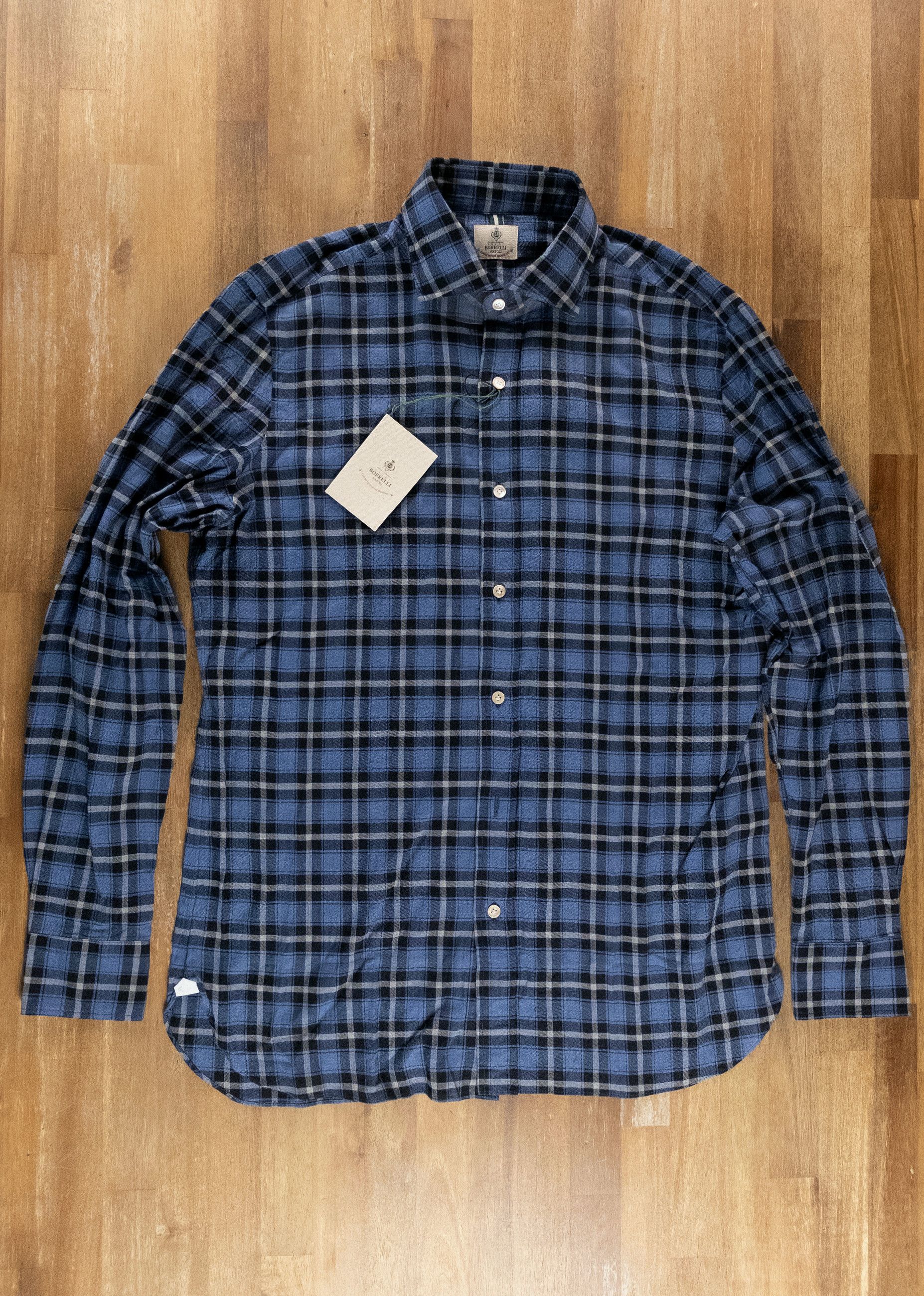 Luigi Borrelli BORRELLI Napoli blue cotton plaid dress shirt Size 41 / 16 Size US L / EU 52-54 / 3 - 1 Thumbnail