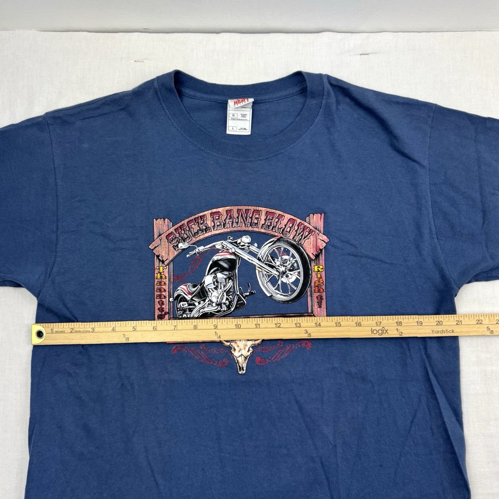 Vintage Sturgis Suck Bang Blow T-Shirt Adult L Blue Biker Motorcycle 2000s Punk Hip Mens Size US L / EU 52-54 / 3 - 6 Thumbnail