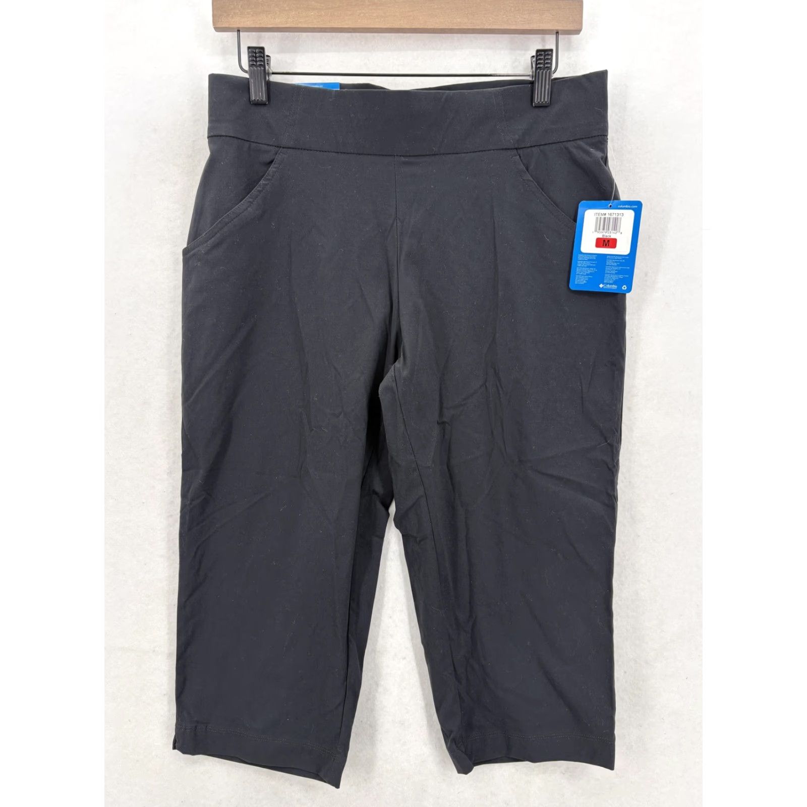 Vintage Columbia Capri Pants Womens Medium Black Omni-Shade Stretch Hiking Travel NWT Size 32" / US 10 / IT 46 - 2 Thumbnail