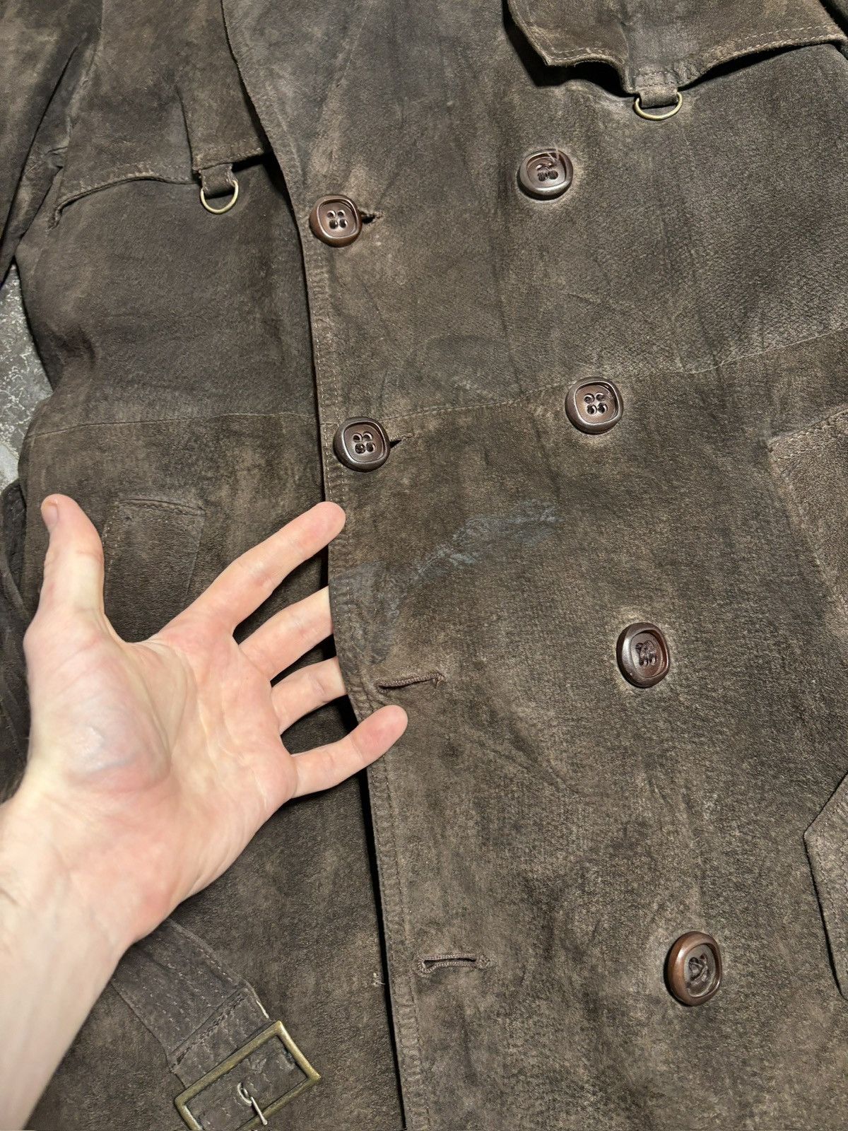 Pierre Cardin 1970s Pierre Cardin Vintage Leather Jacket Suede Trench Coat Size US S / EU 44-46 / 1 - 6 Thumbnail