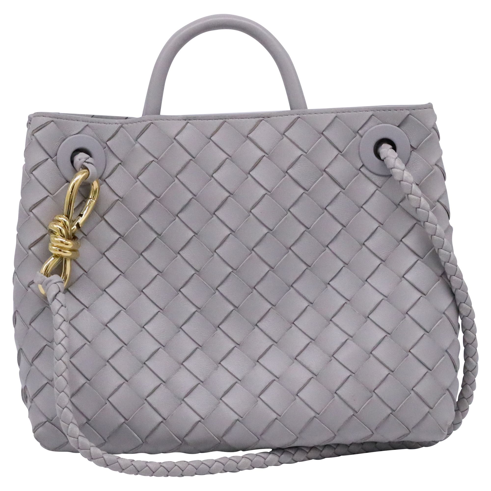 Bottega Veneta Bottega Veneta Medium Andiamo Intrecciato Hand Bag in Grey L Size ONE SIZE - 1 Thumbnail