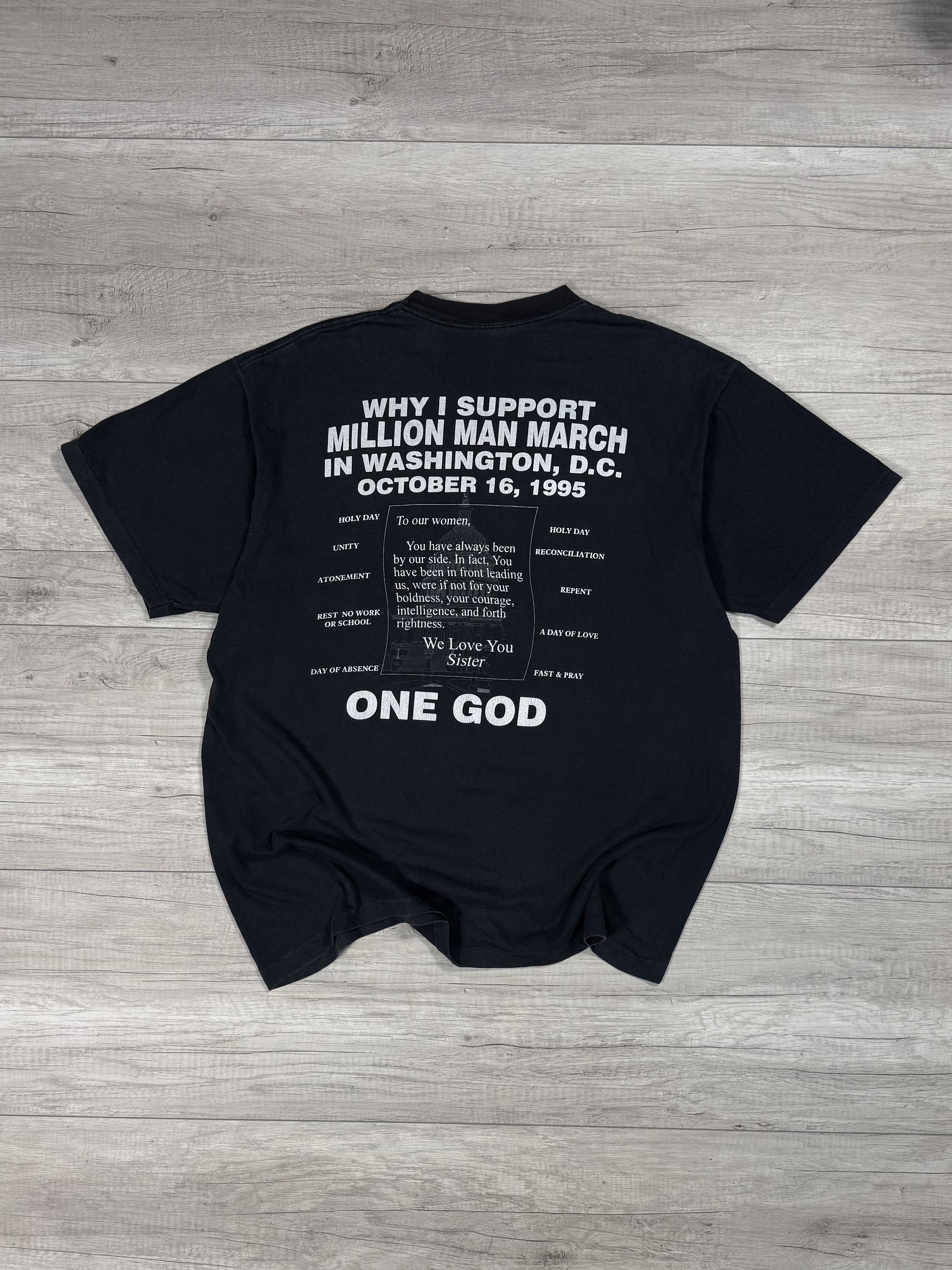 Vintage Million Man March One God October 16 1995 tee
