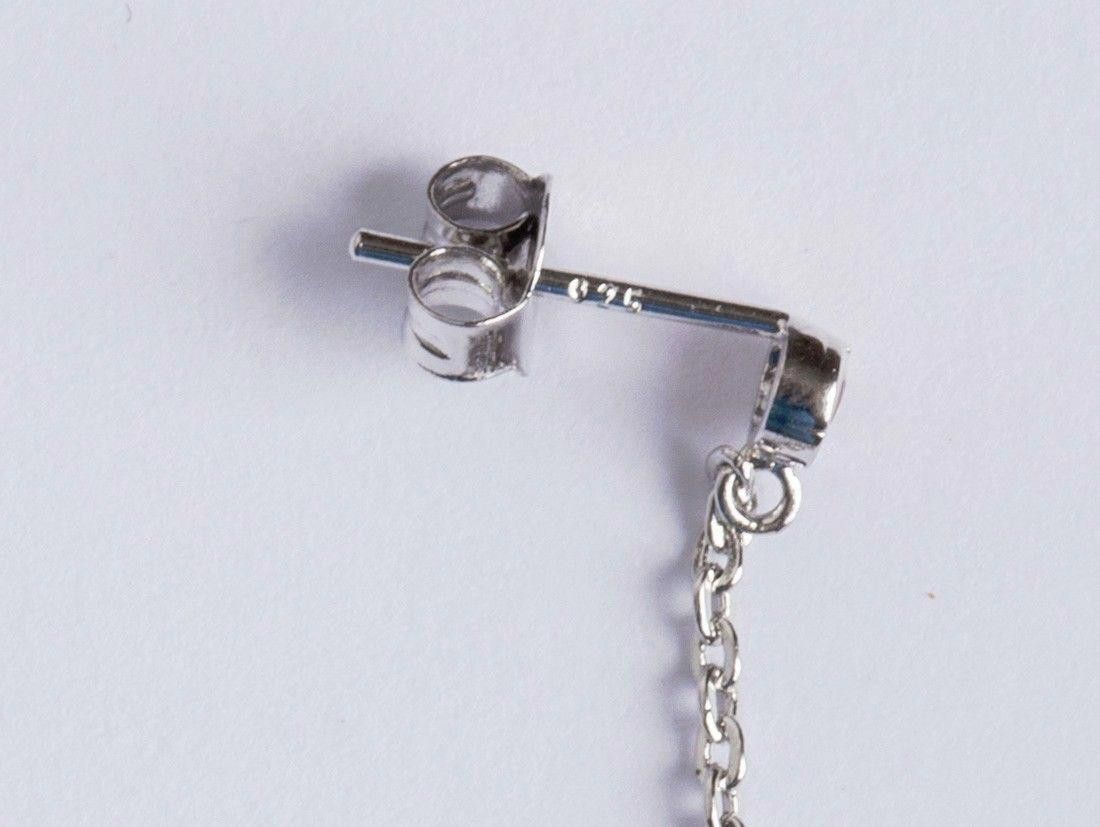 Designer Elegant Silver Colored Cubic Zirconia Dangle Earrings Size ONE SIZE - 5 Thumbnail