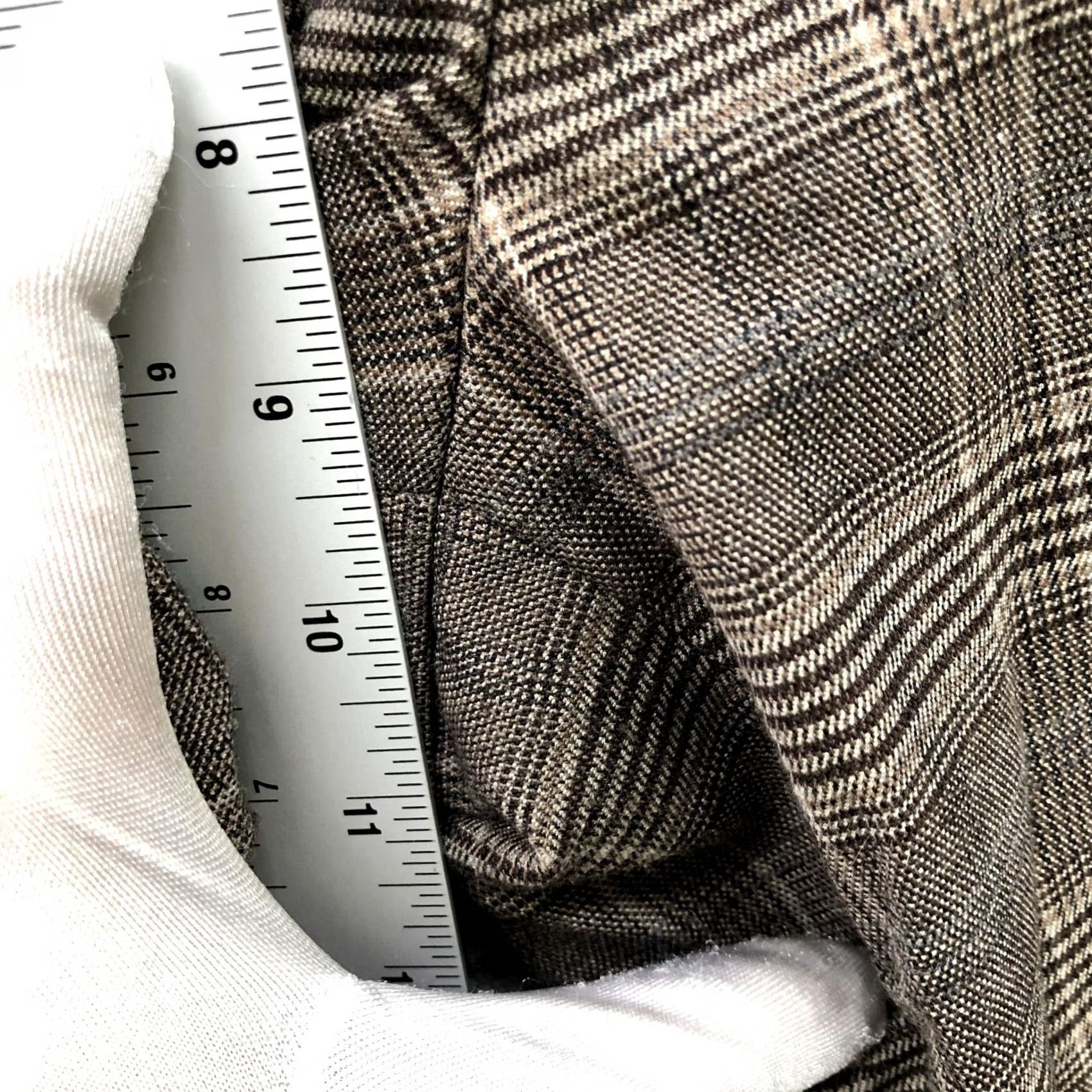 Loft LOFT Marisa Wide Leg Crop Dress Pants Womens 8P Brown Plaid Wool Blend Buckle Size 30" / US 8 / IT 44 - 7 Thumbnail