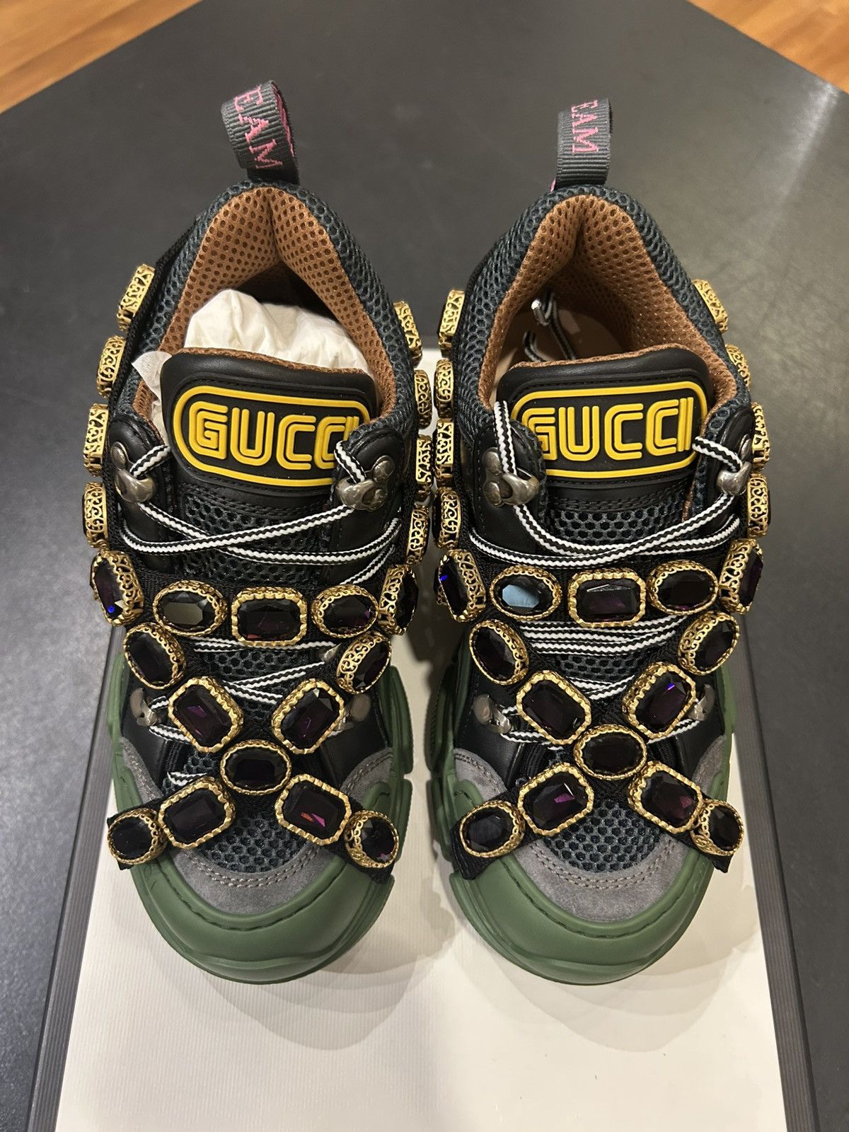 Gucci Gucci Flashtrek ‘SEGA Green w/Removable Crystals’ Size US 5.5 / IT 35.5 - 4 Thumbnail