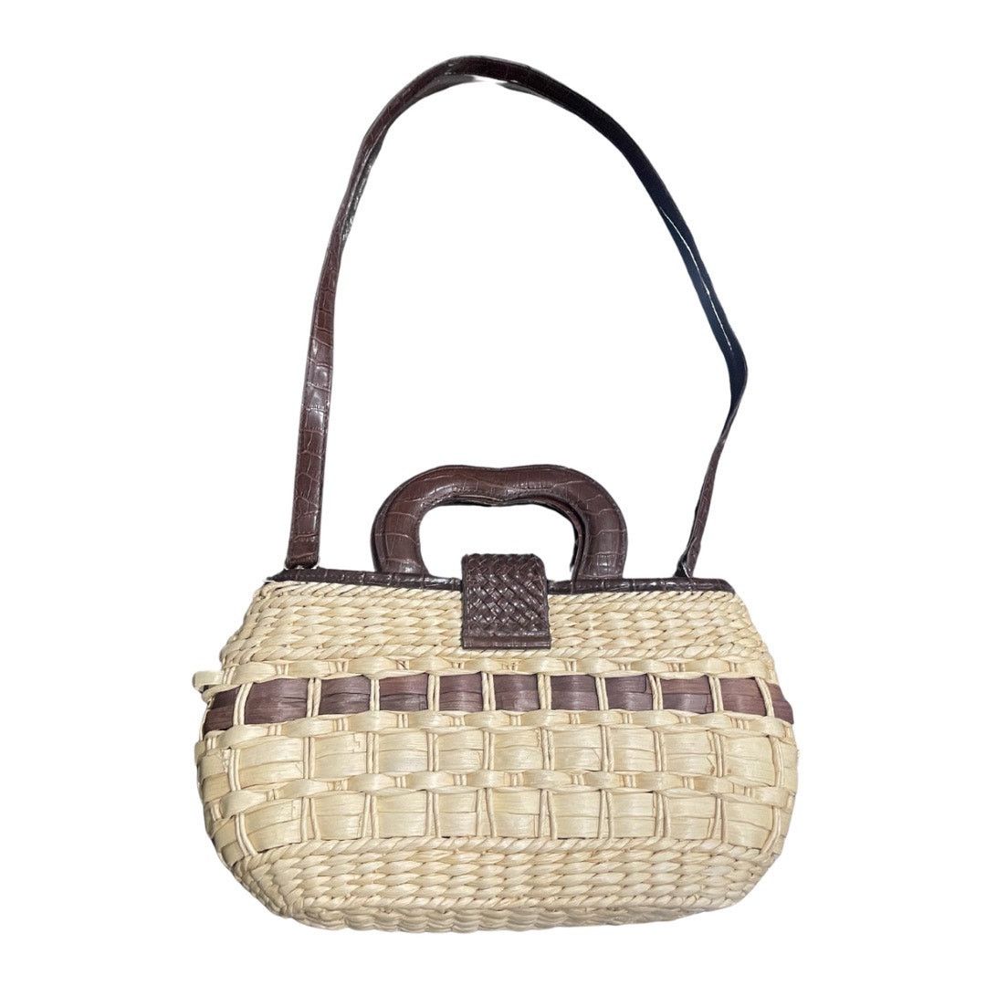 Other Straw Raffia Wicker Two Tone Handbag Silver Heart Detail Size ONE SIZE - 2 Thumbnail