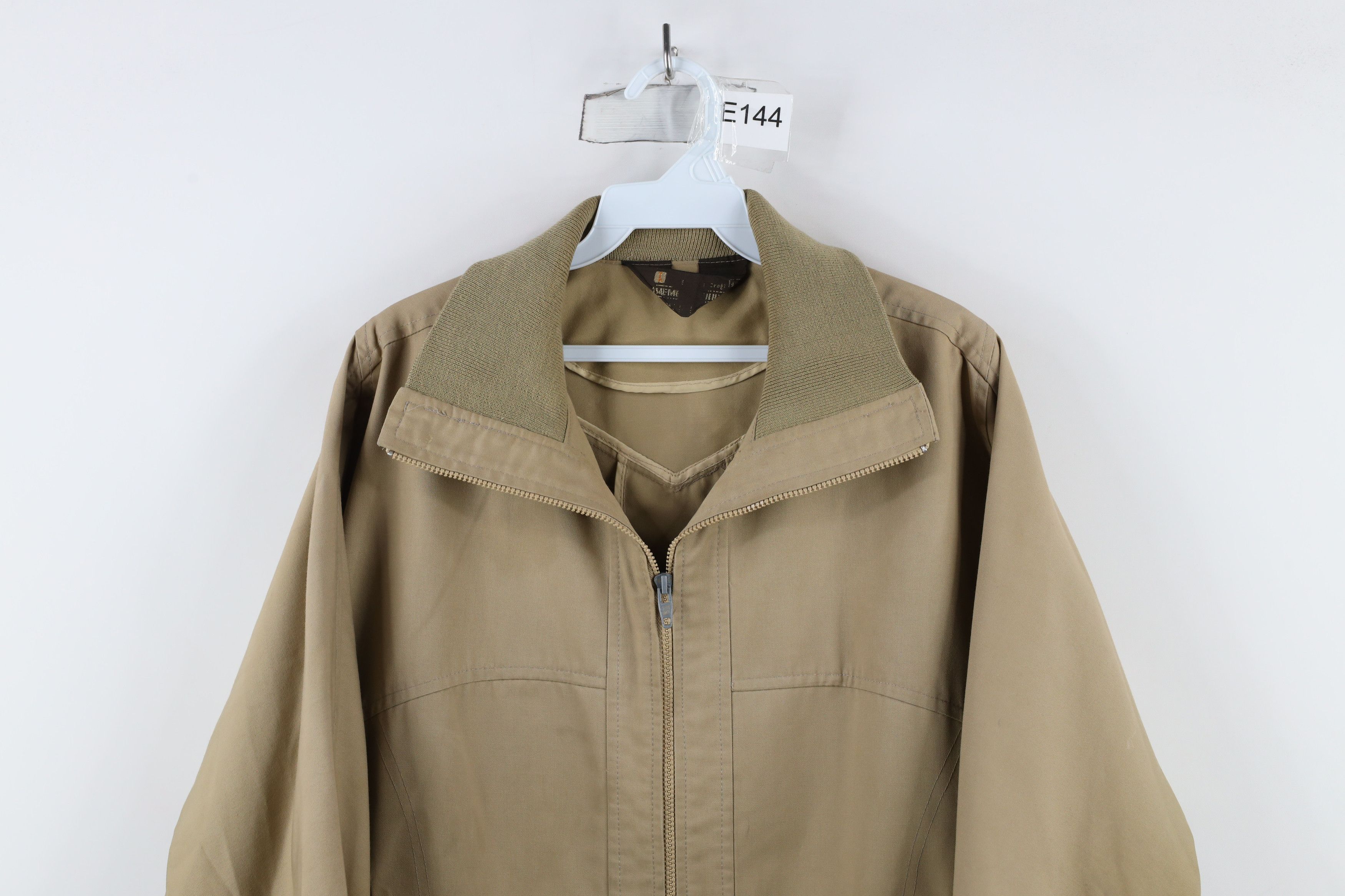 Vintage Vintage 70s Streetwear Full Zip Bomber Jacket Beige Khaki Size US L / EU 52-54 / 3 - 2 Thumbnail