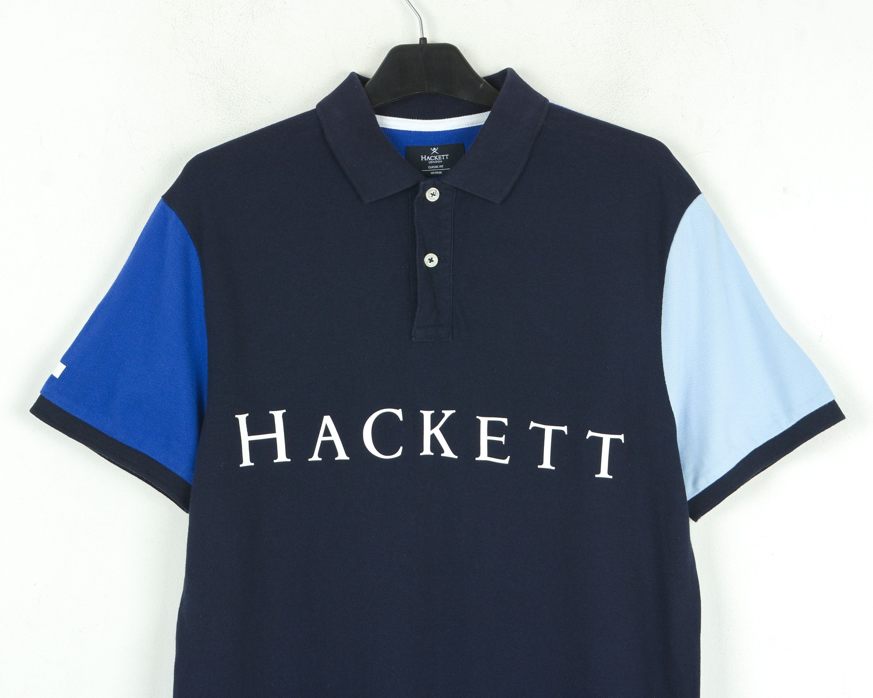 Hackett #1 men L Polo Shirt Short Sleeved Navy Top Summer Golf Blue Size US M / EU 48-50 / 2 - 2 Thumbnail