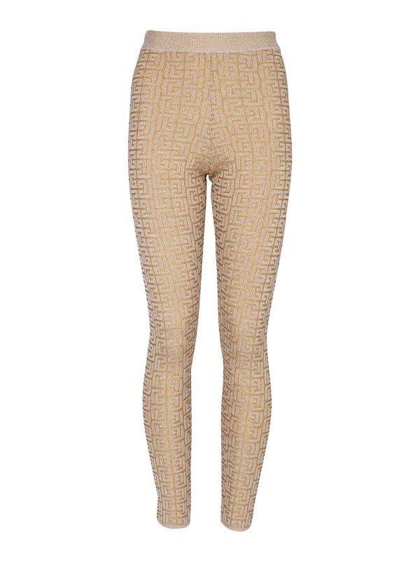 Balmain o1s1wg111225 Leggings in Beige Size 26" / US 2 / IT 38 - 1 Thumbnail