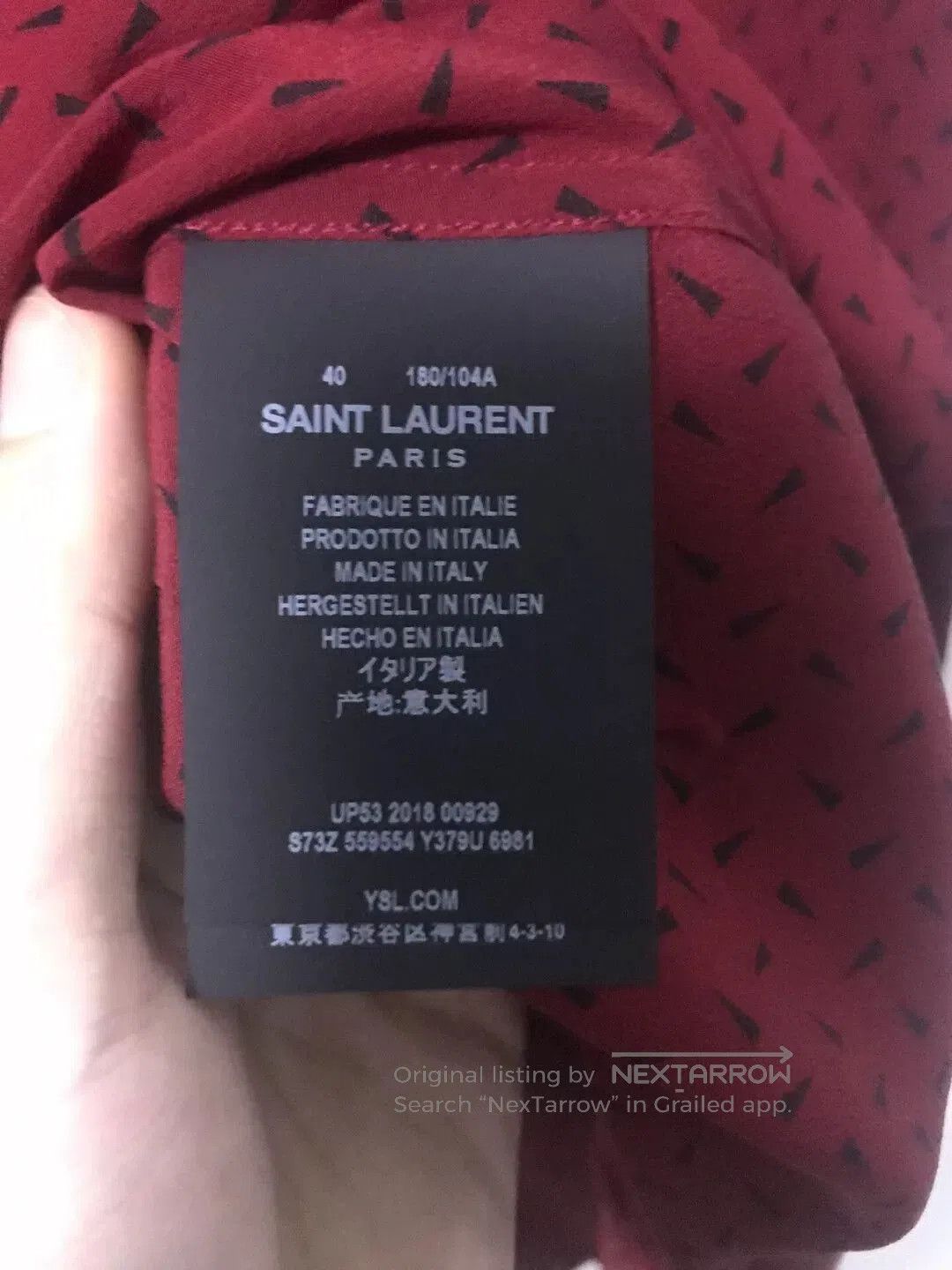Saint Laurent Paris Saint Laurent Red Silk Shirt. Size S / US 4 / IT 40 - 5 Thumbnail