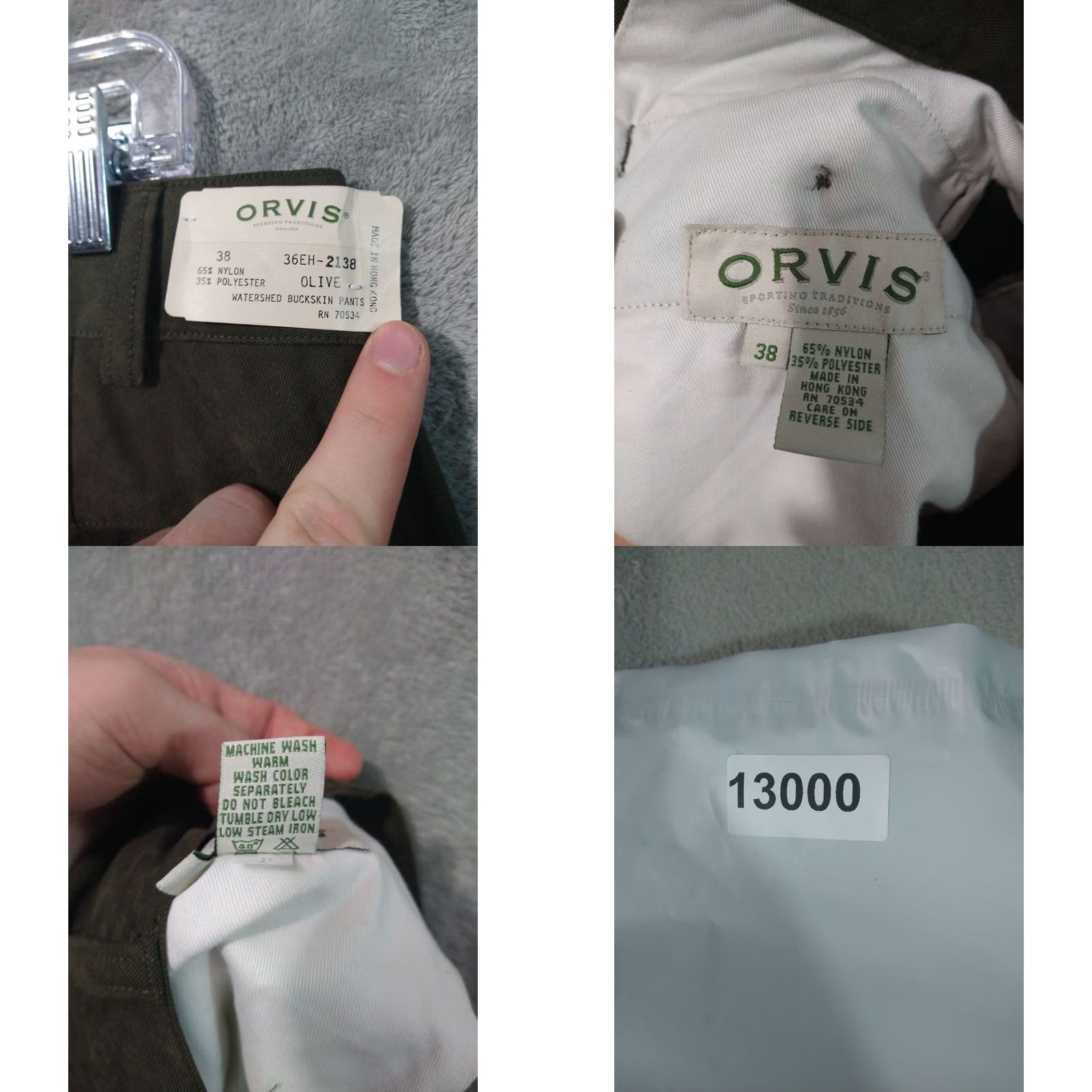 Orvis VINTAGE Orvis Dress Pants Mens 38 x 36 Green Watershed Buckskin Pleated Straight Leg Dress Pants Mens 38 Green Buckskin 90s Preppy Mens Size US 38 / EU 54 - 8 Thumbnail