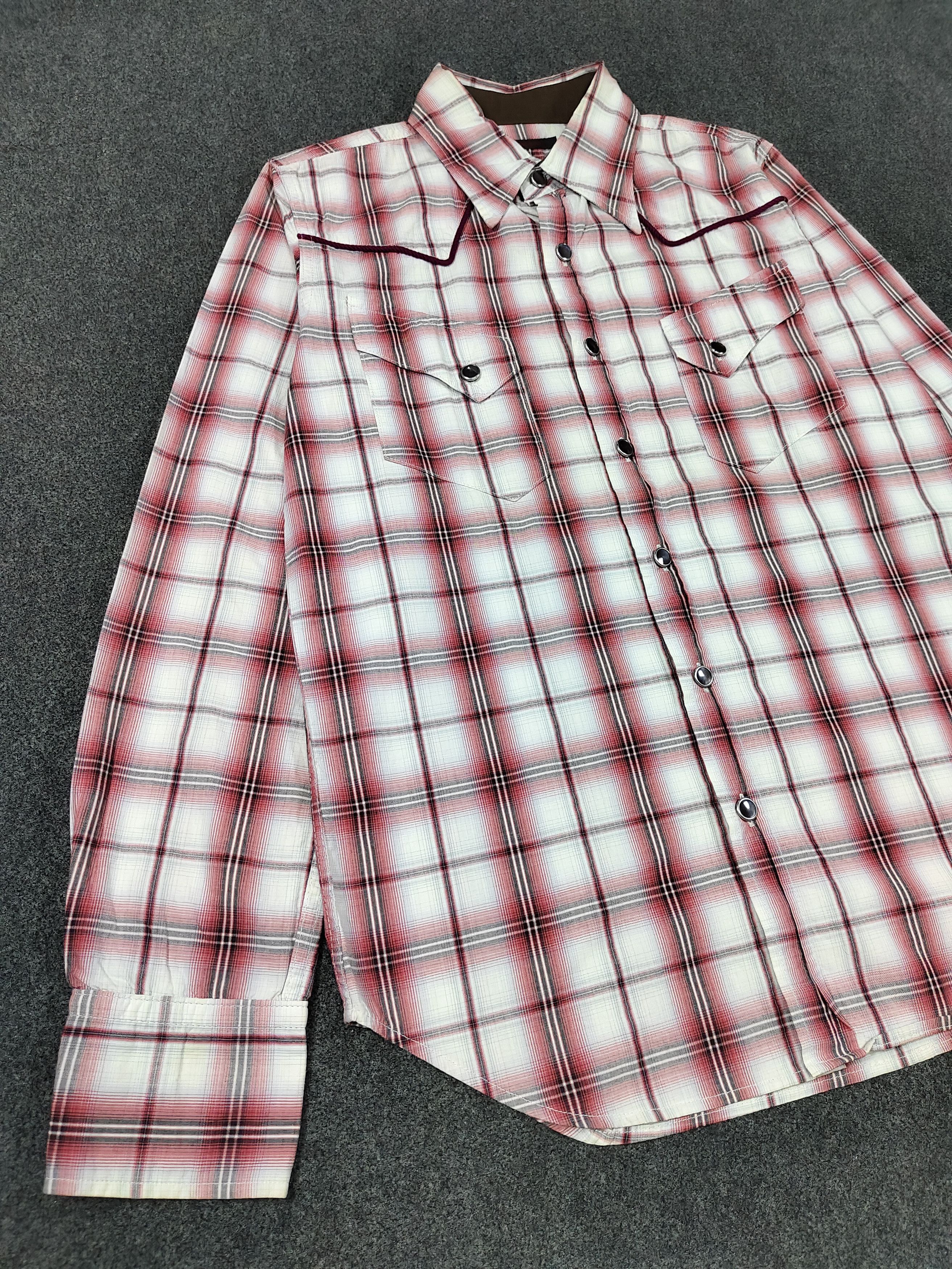 Full Count & Co. Full Count🇯🇵 Western Gradient Plaid & Contras Piping Shirt Size US S / EU 44-46 / 1 - 3 Thumbnail