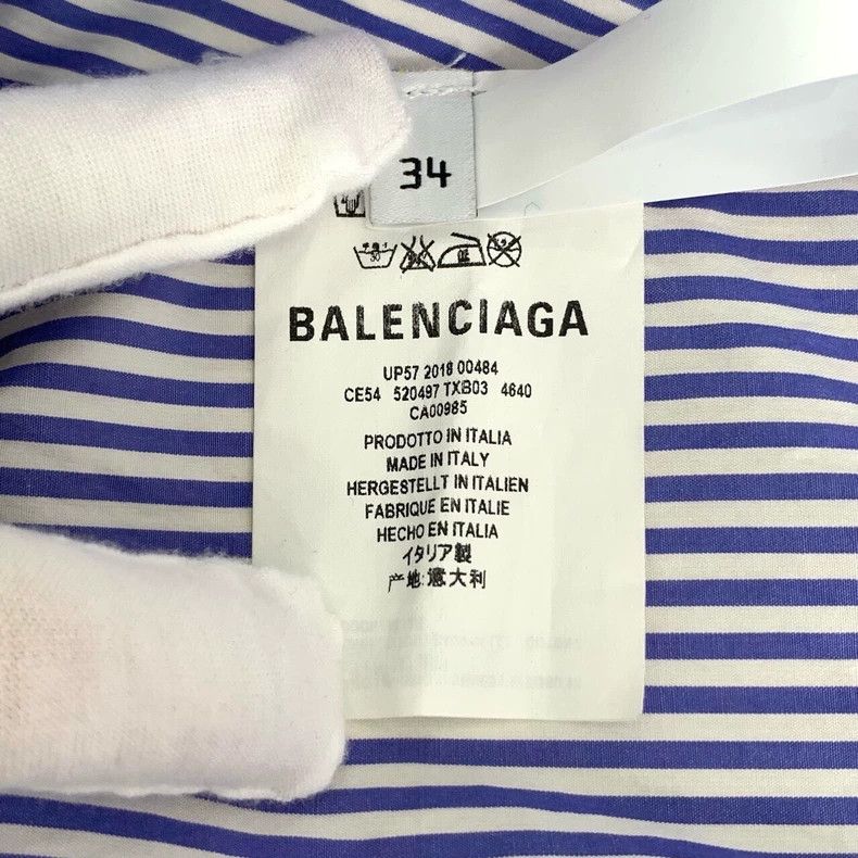 Other Balenciaga size 34 Blue and white lace up striped shirt wi Size XS / US 0-2 / IT 36-38 - 6 Thumbnail