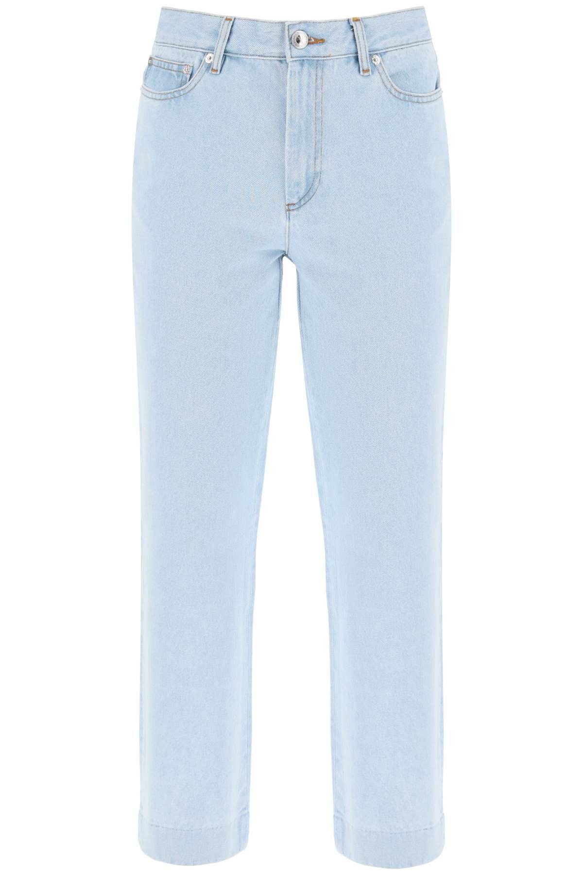 image of A P C New Sailor Straight Cut Cropped Jeans in Bleached Out, Women's (Size 26)