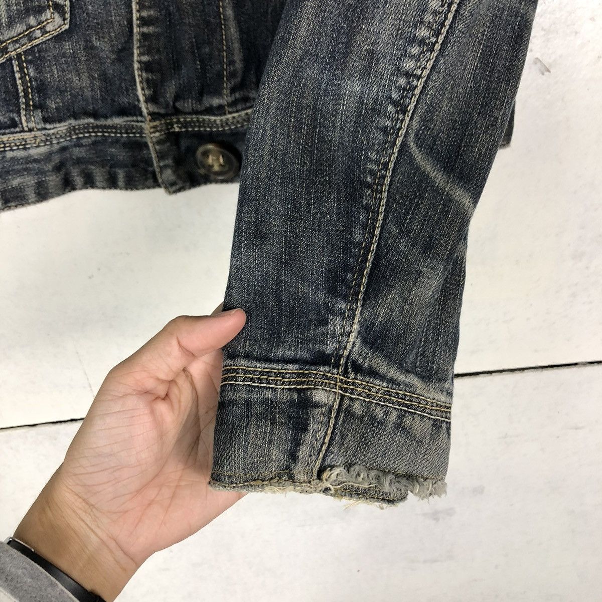 Japanese Brand 🔥CROPPED BIKER DENIM JACKET UCOB ISSEY MIYAKE Size M / US 6-8 / IT 42-44 - 15 Thumbnail