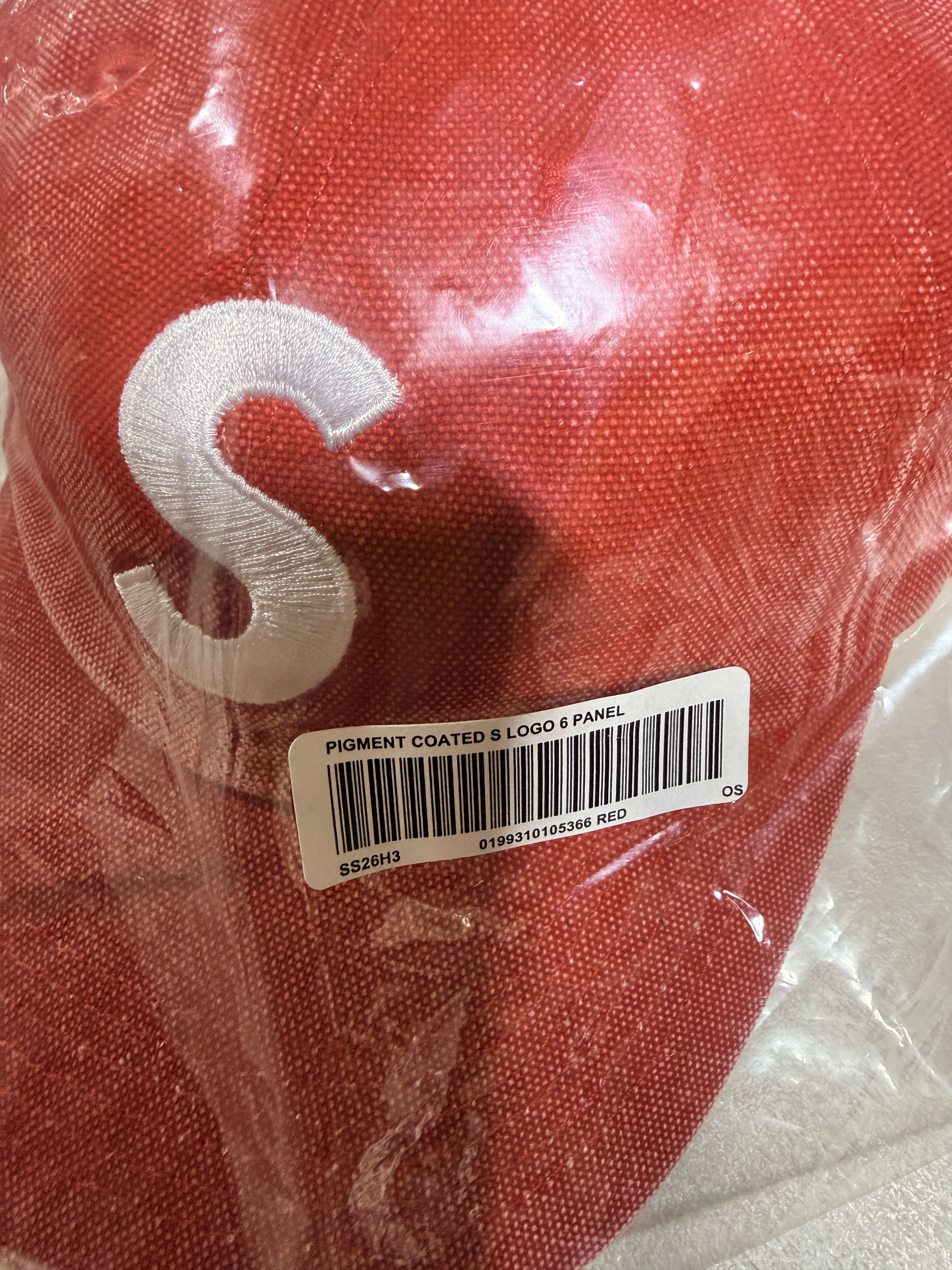 Supreme Supreme Pigment Coated S Logo 6-Panel Cap Red Sz Adjustable Size ONE SIZE - 3 Thumbnail