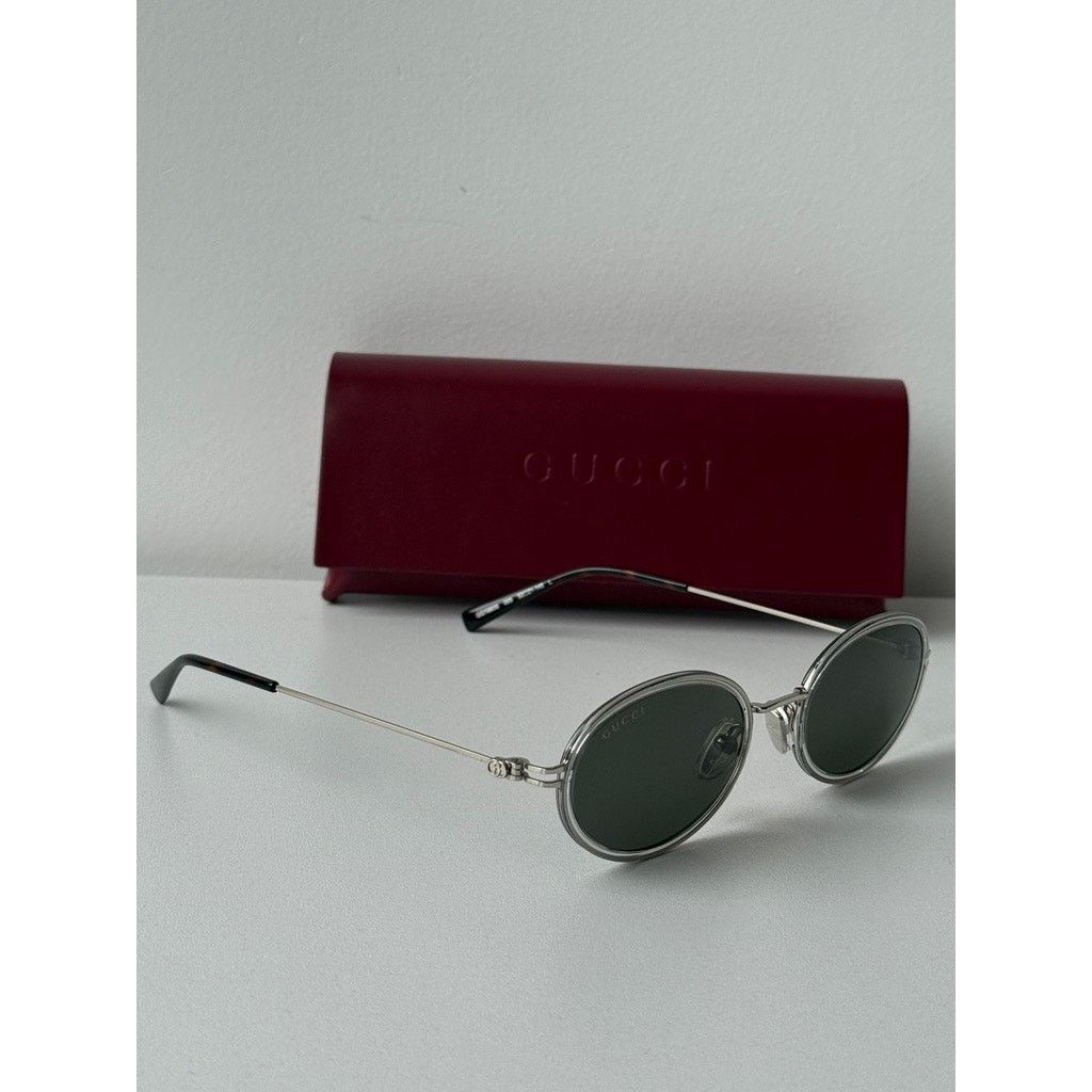 Gucci NEW Gucci GG1980S 003 Silver Oval Sunglasses $545 Size ONE SIZE - 5 Thumbnail